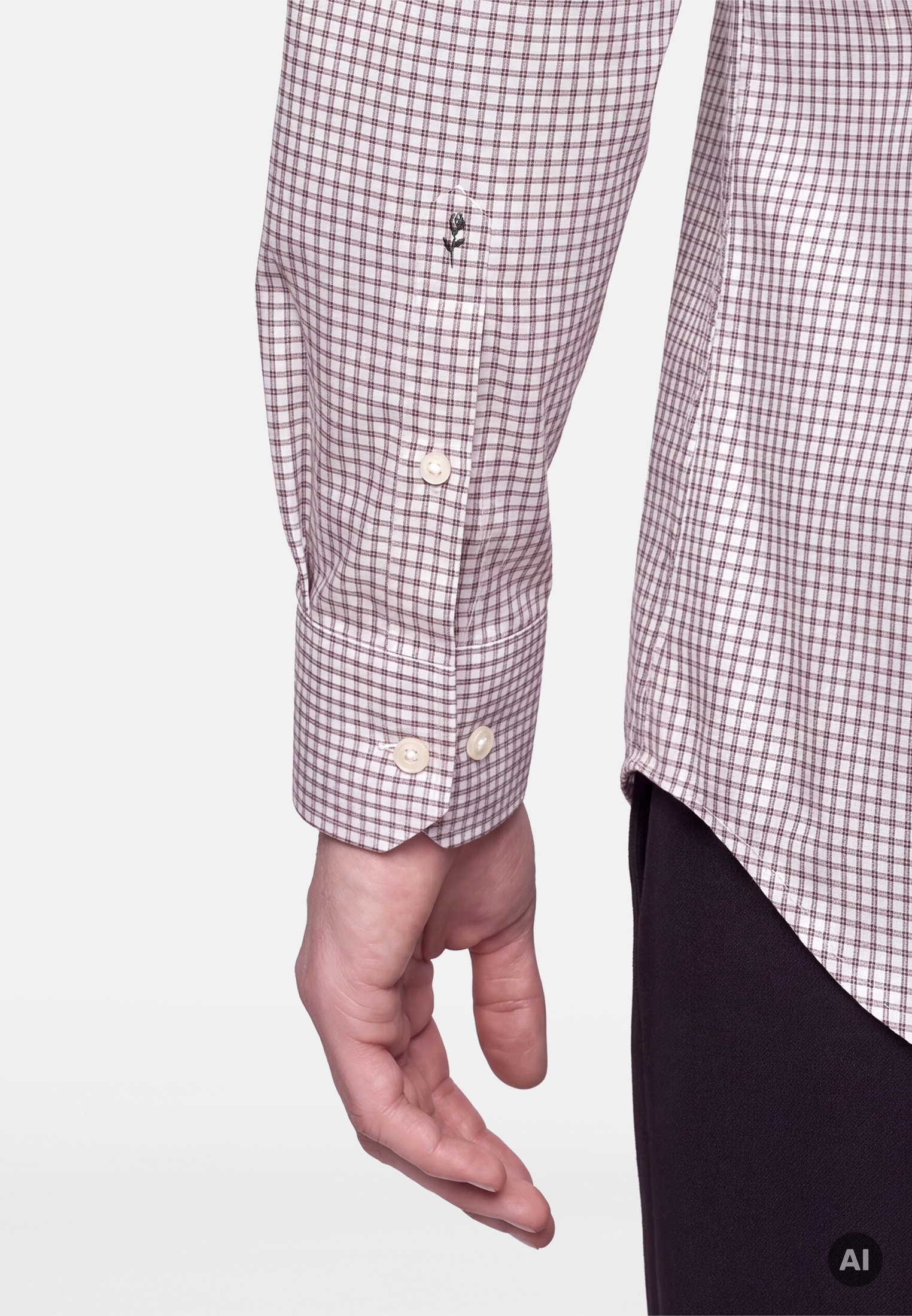 seidensticker Businesshemd »Schwarze Rose« Slim 1/1 Button-Down-Kragen Karo
