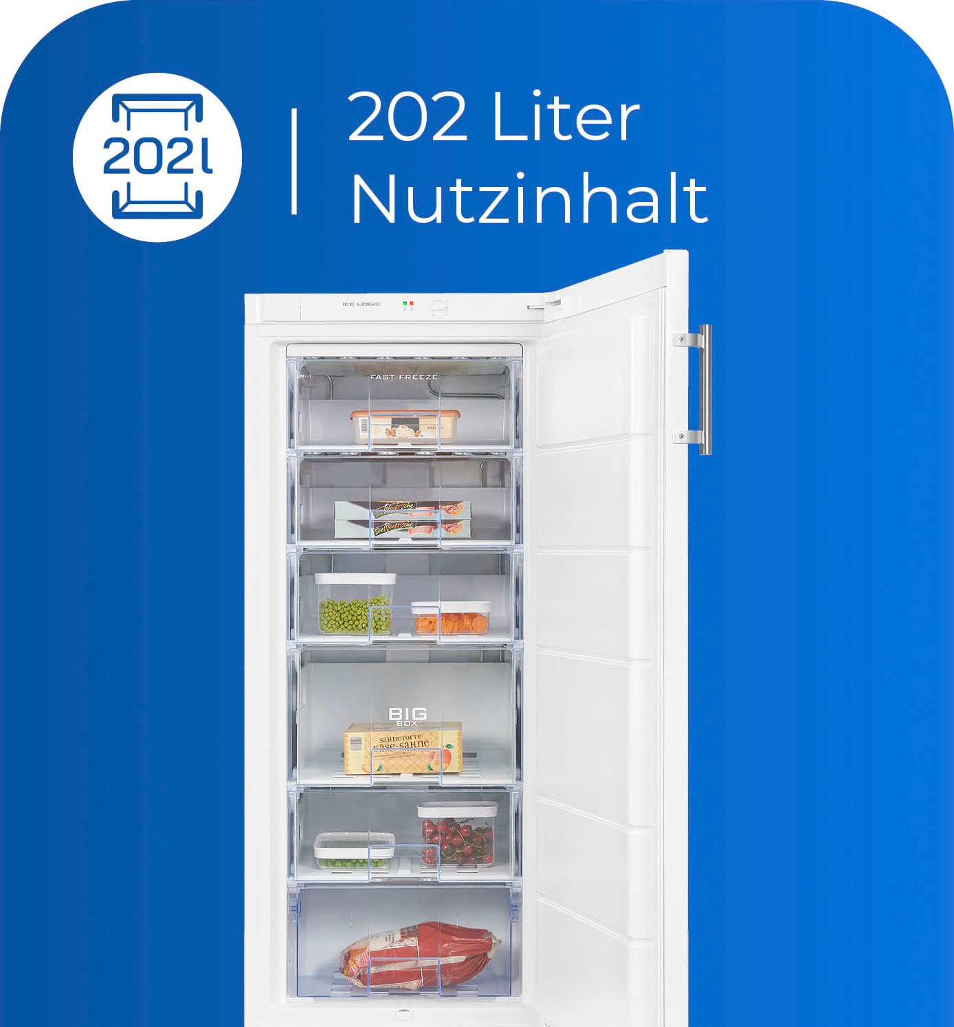 exquisit Gefrierschrank »GS22-H-280E weiss«, 145 cm hoch, 60 cm breit, 202 L Volumen, 4 Sterne Gefrieren