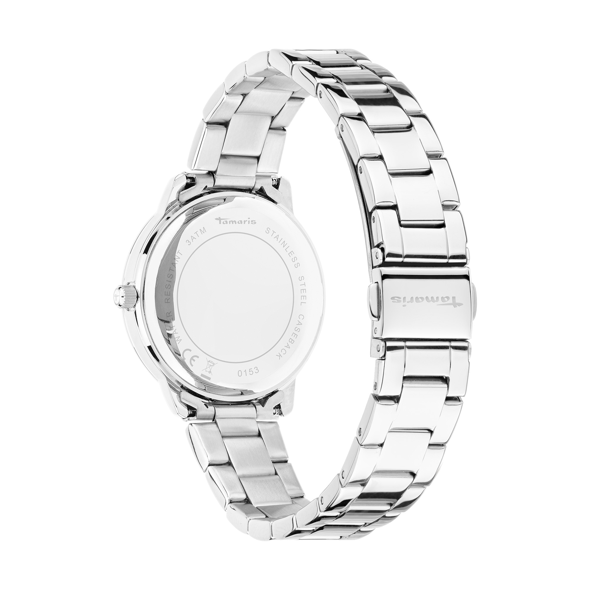 Tamaris Quarzuhr »The Elegance« Armbanduhr, Damenuhr, Edelstahlarmband, analog, Glassteine