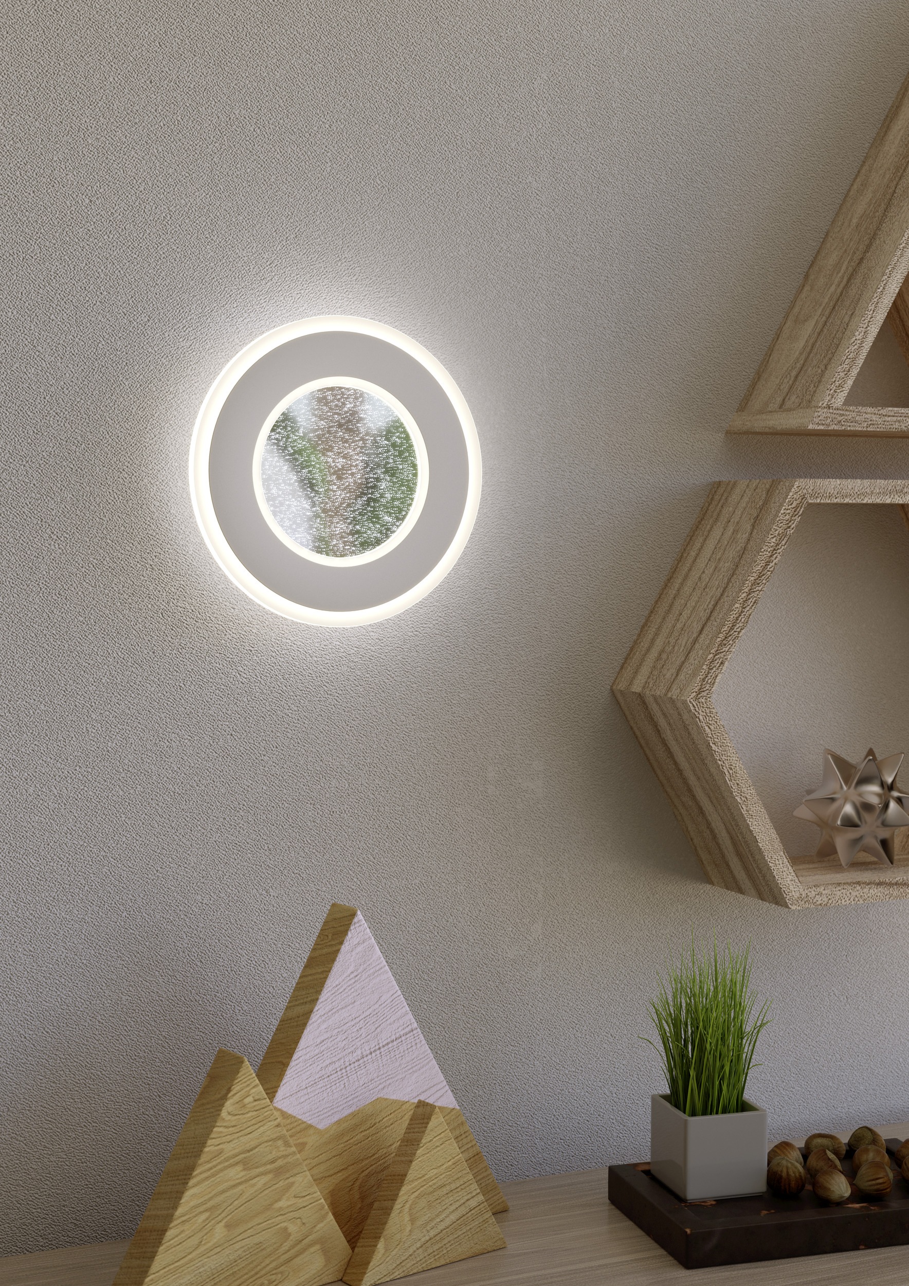 EGLO Wandleuchte »MACCHIONI Wandlampe - Stahl, Kunststoff - LED - 12W - IP20« LED-Modul 1 Stk. Neutralweiß Wandstrahler, Wandspot, Wohnzimmer, Flur, Ø20 x AL4,5 cm