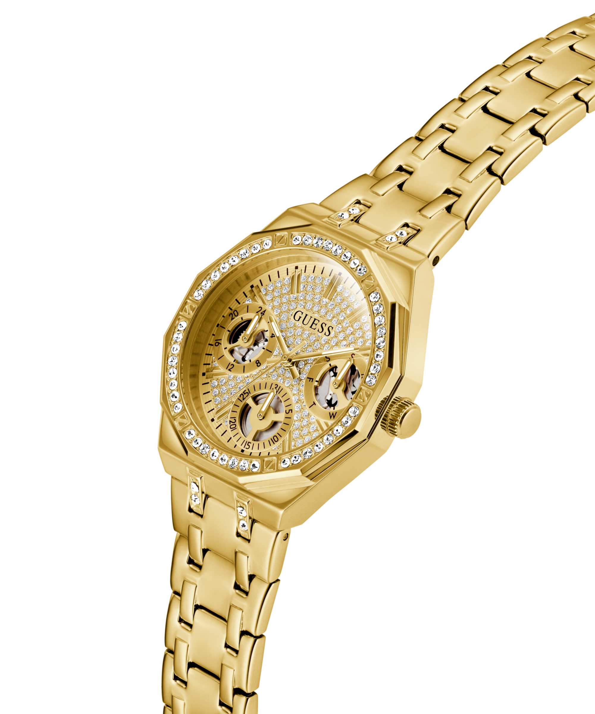 Guess Multifunktionsuhr »QUINN« Quarzuhr, Armbanduhr, Damenuhr, Edelstahlarmband, Datum