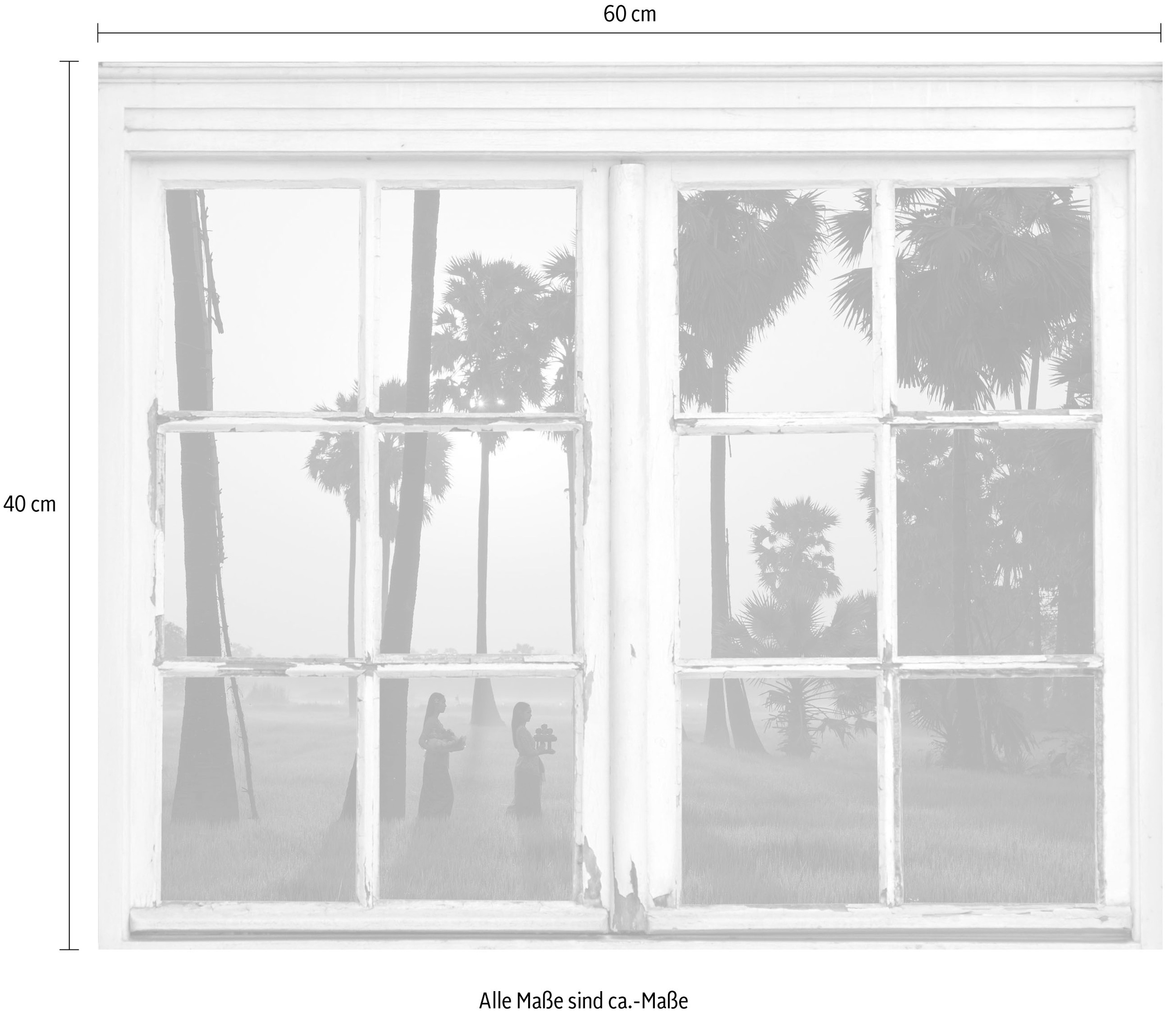 queence Wandsticker »Frauen im Wald«, Wandsticker, Wandbild, selbstklebend, 3D, Fenster