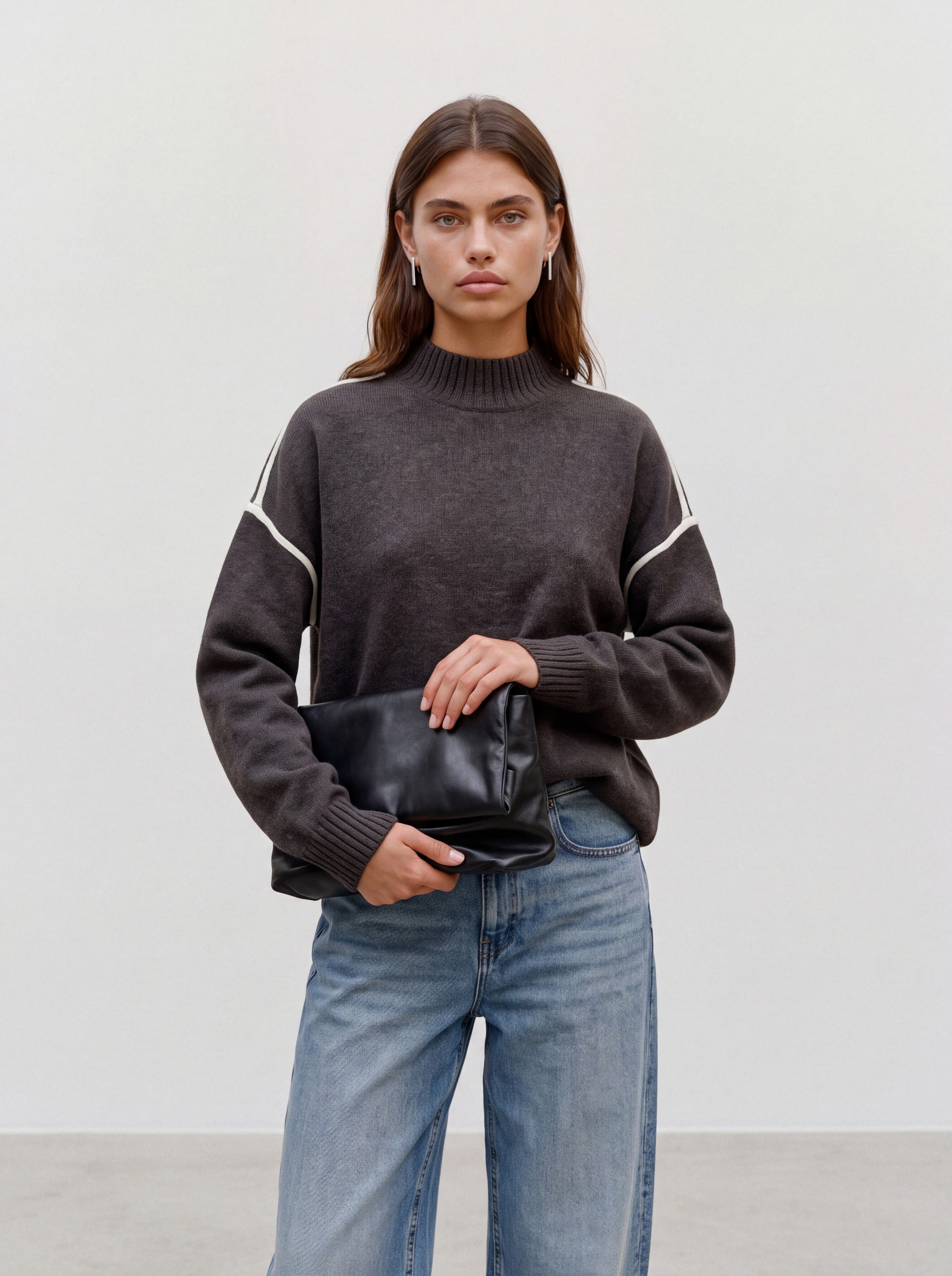 Vero Moda Strickpullover »VMBOOM LS HIGHNECK PIPING PULLOVER NOOS« Materialmix