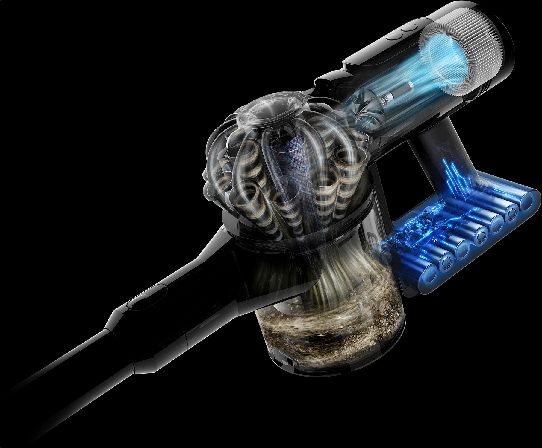 DYSON Akku-Hand-und Stielstaubsauger »V8 Cyclone« 150 AirWatt, 30 % mehr Leistung. 60 Minuten Laufzeit.