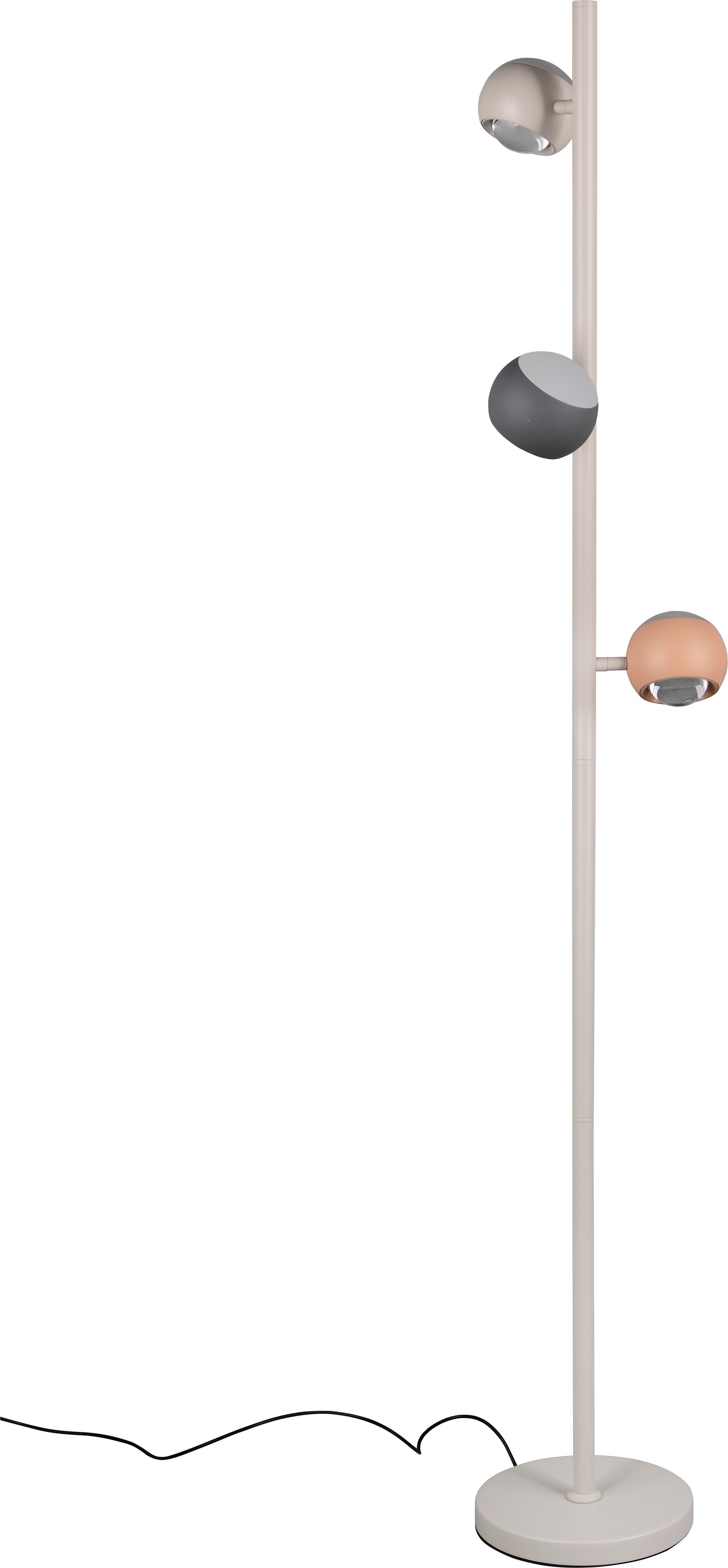 Musterring LED Stehlampe »CANNON, 3-flammige LED Stehleuchte 5W 500Lumen 2300-4000K CCT« LED-Board 1 Stk. Farbwechsler | warmweiß - kaltweiß mit Touch-Sensordimmer, Memory, 3 schwenkbare Lichtkegel up-and-down