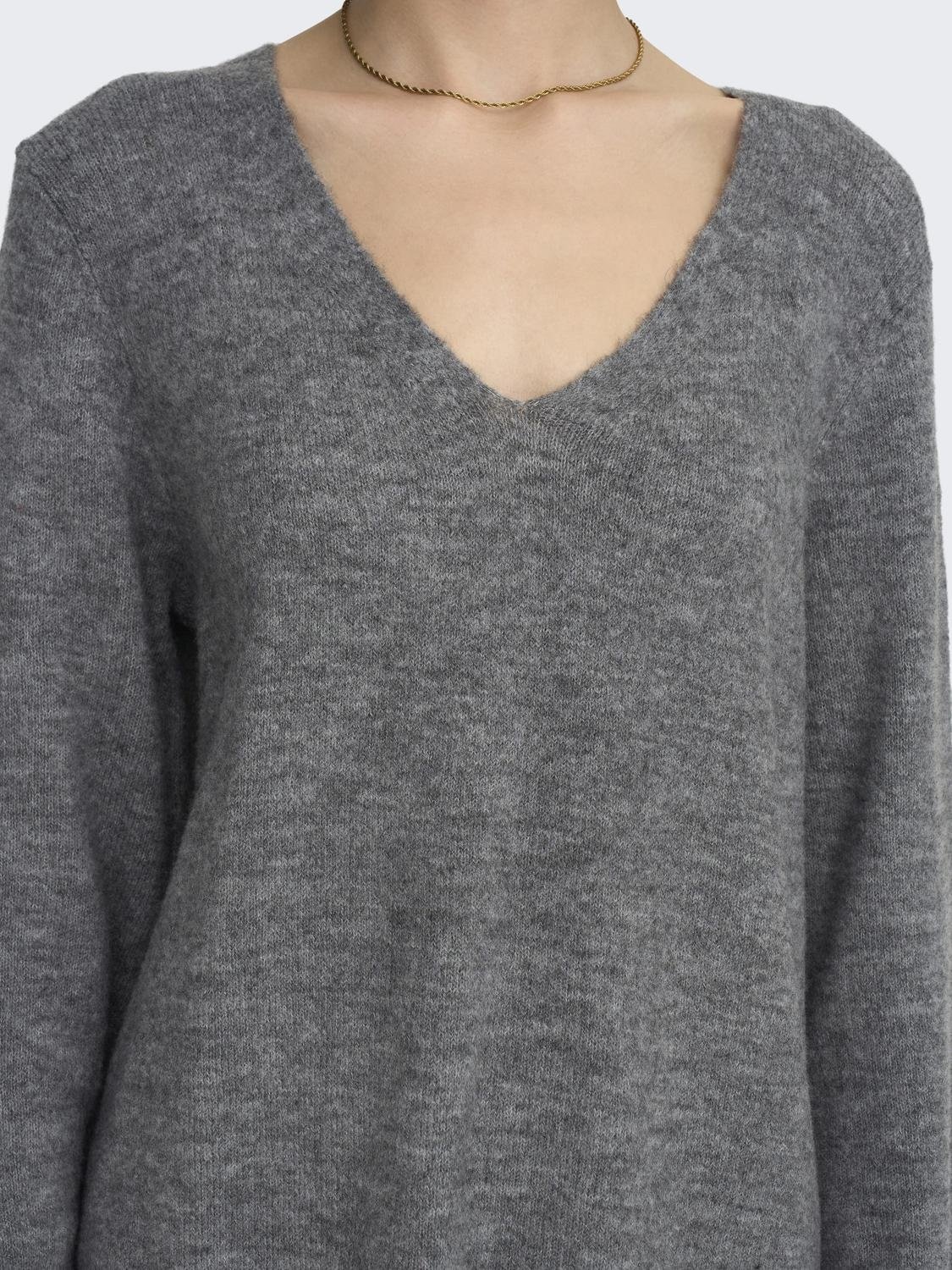 JDY Strickkleid »JDYELANORA L/S V-NECK DRESS KNT NOOS«
