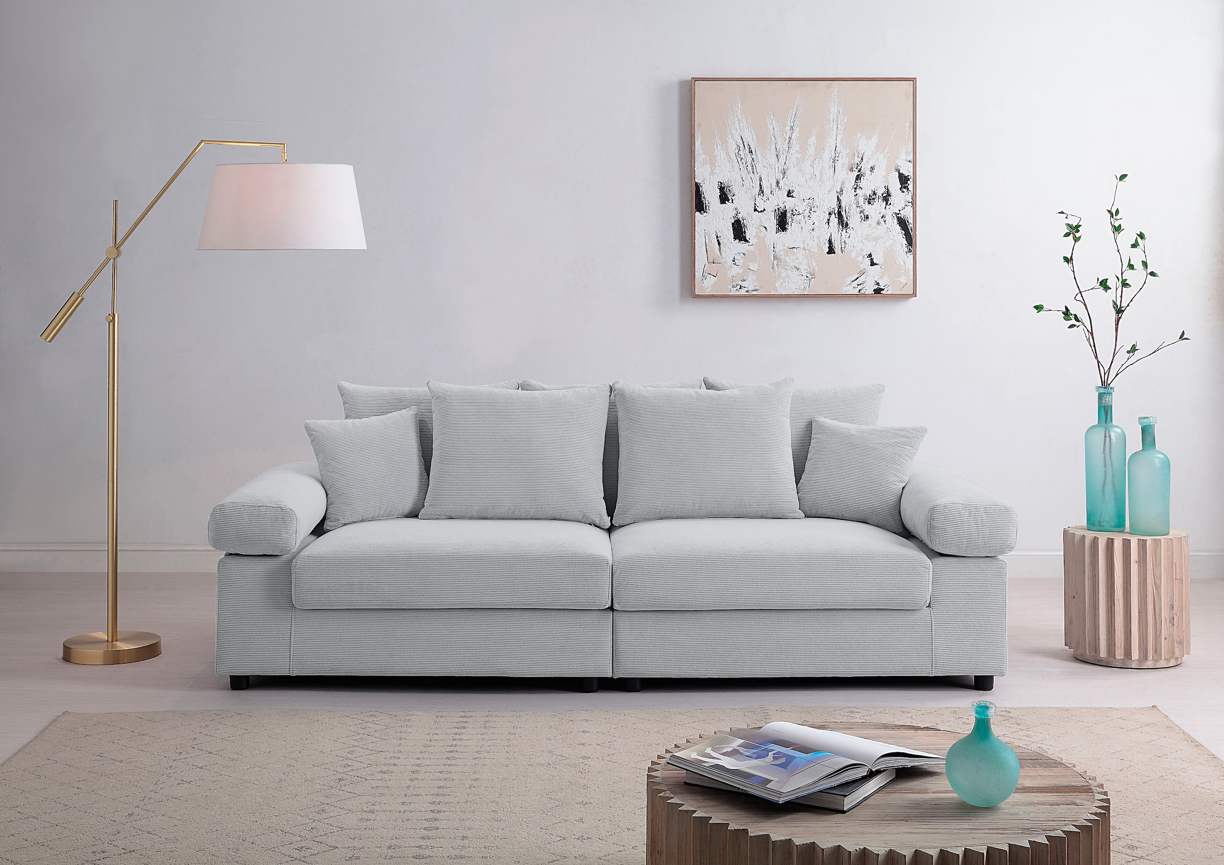ATLANTIC home mit collection Cord-Bezug, bestellen frei Raum Raten auf »Bjoern«, XXL-Sitzfläche, im stellbar Federkern, Big-Sofa mit