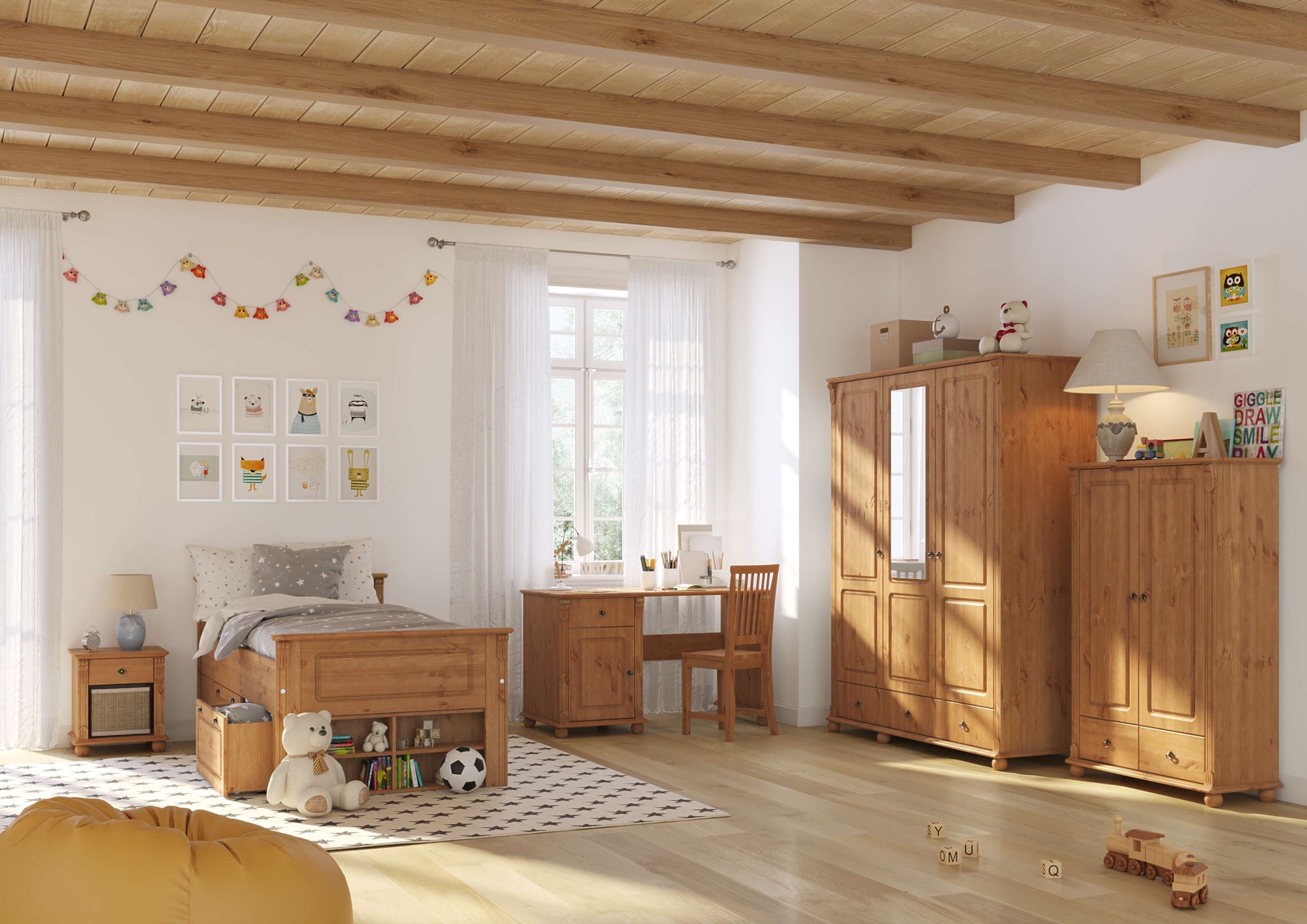 Home affaire Wäscheschrank »Tessin«, (2 Breiten: 90/128 cm H/T ca. 140/38 cm), aus massiver Kiefer, in 2 Breiten, viel Stauraum, FSC zertifiziert