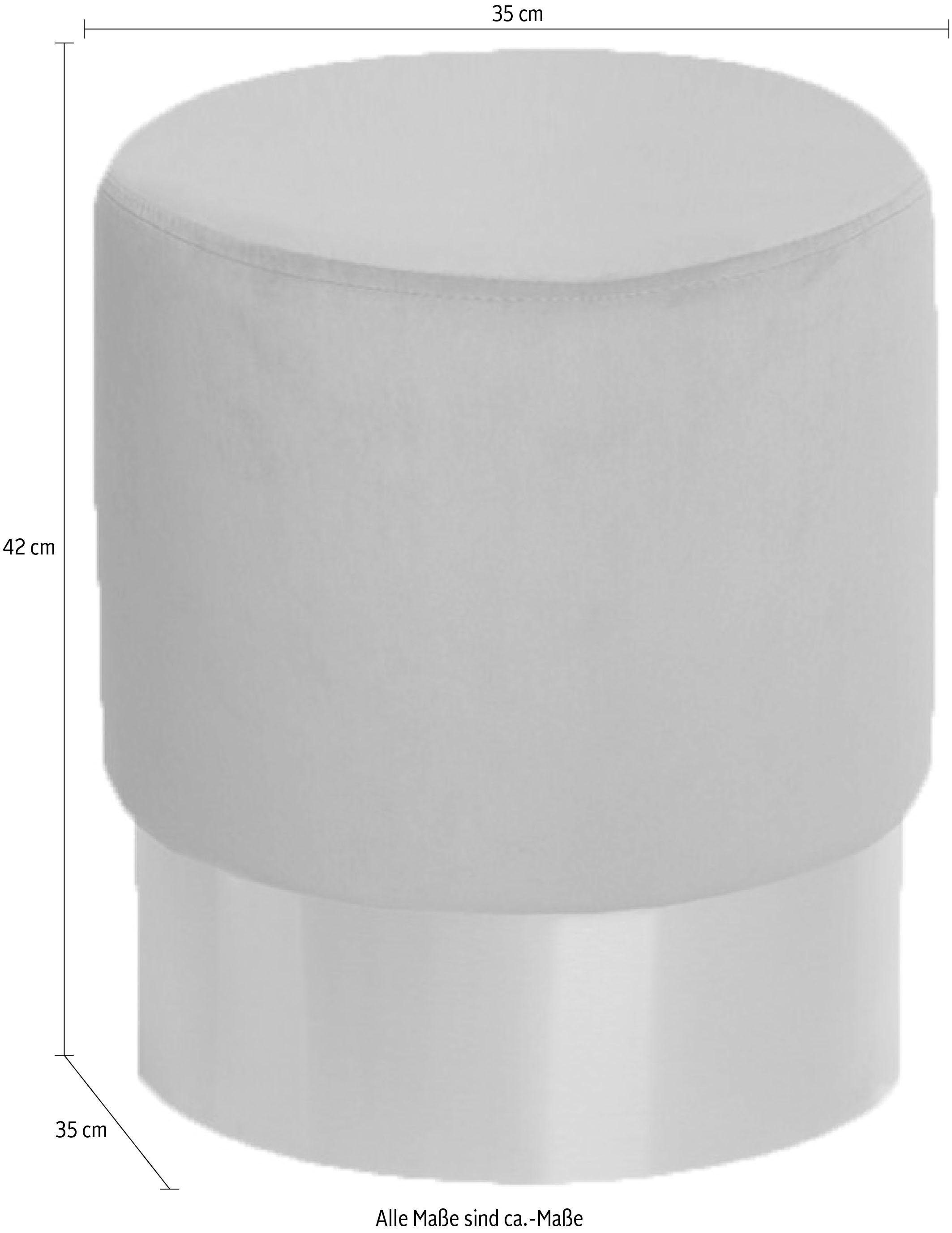Kayoom Hocker »Nano 110, Hocker in stilvollem Design, runde Form, mit Fuß aus Metall« 1 Stk. tlg. Golz Akzente, mit pflegeleichtem Stoffbezug, runde Form
