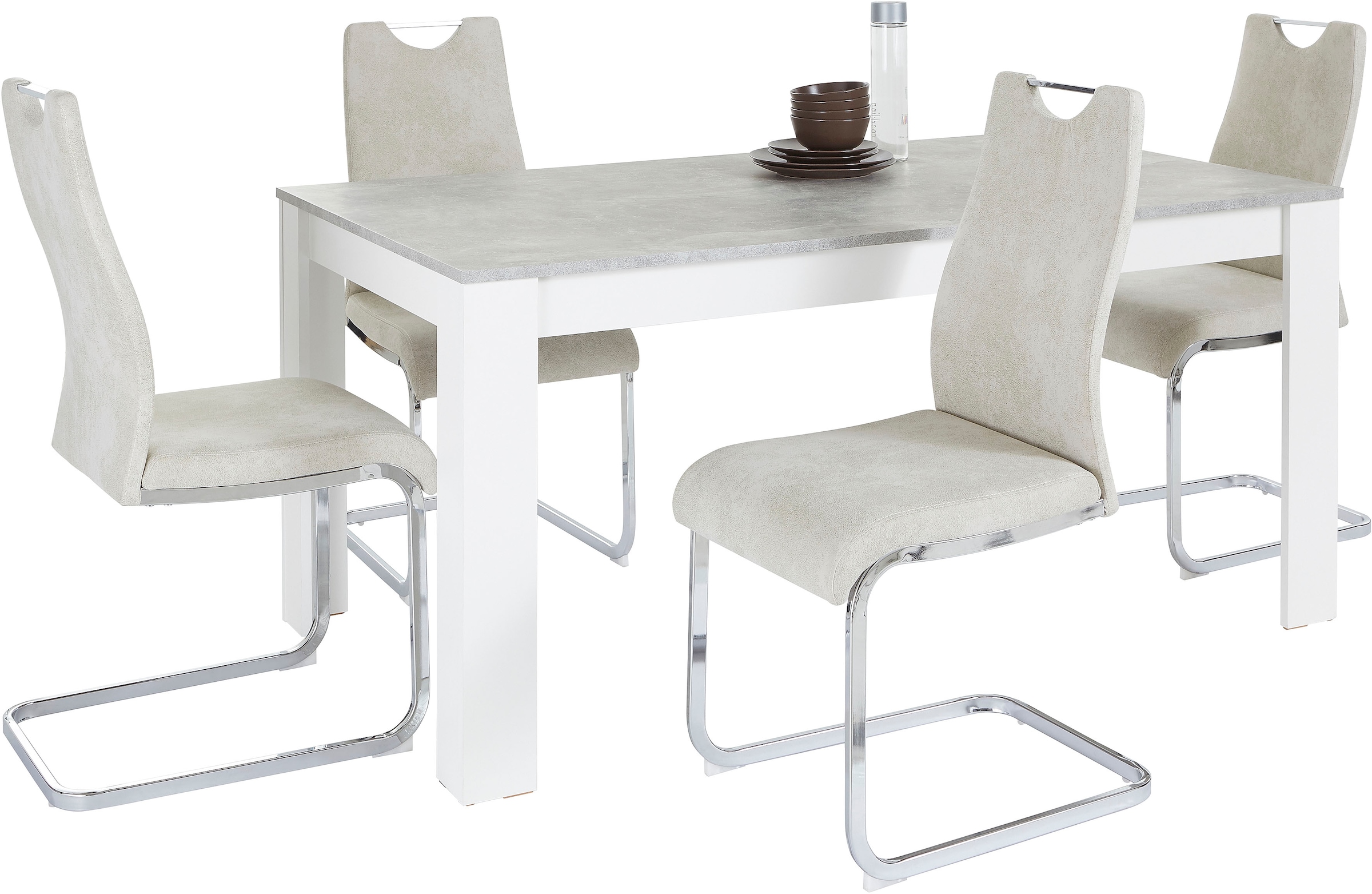 Home affaire Essgruppe »Milano«, (Set, 5 tlg.), 4 Stühle und 1 Tisch