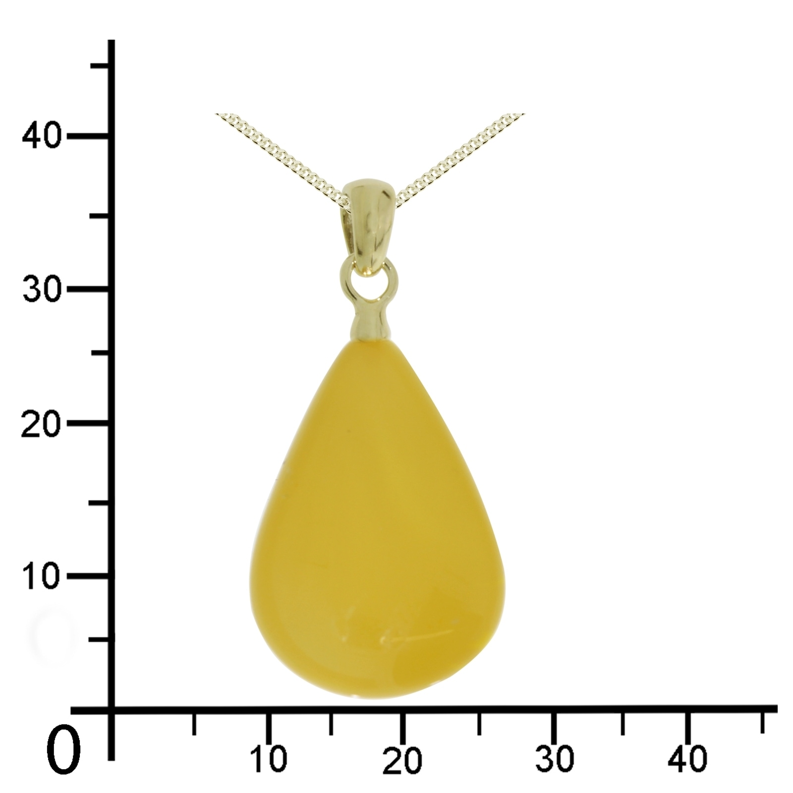 OSTSEE-SCHMUCK Kette mit Anhänger »- Tropfen ca. 26 mm lang - Silber 925/000, vergoldet - Bernstein«