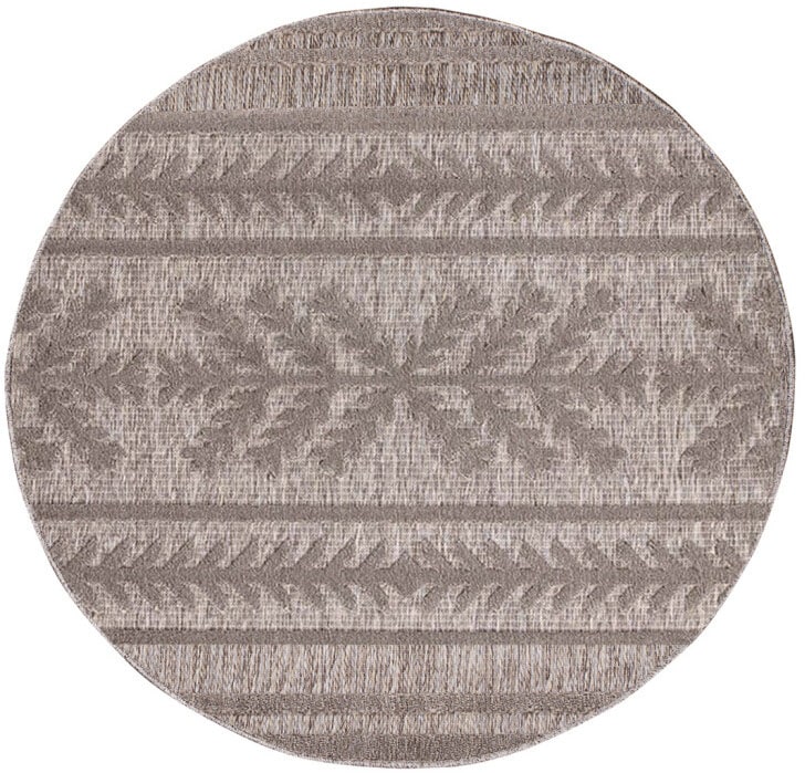 Carpet City Teppich »In-& Outdoorteppich Santorini 411, 3D-Effekt, Boho-Optik«, rund, 5 mm Höhe, Wetterfest & UV-beständig für Terrasse, Balkon, Küche, Flur
