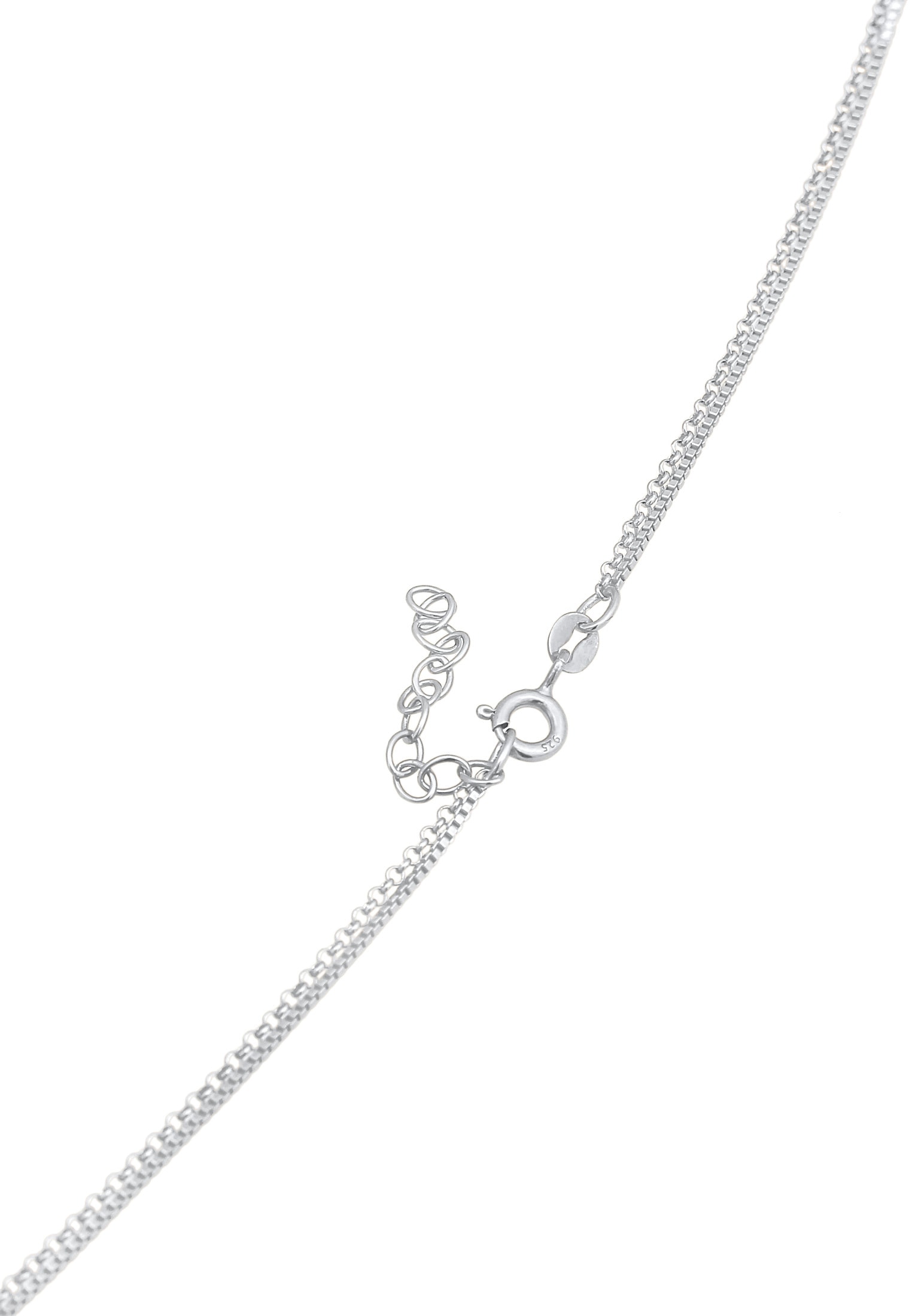 Elli Silberkette »Halskette Layer Coin Ornament Münze Zirkonia 925 Silber«