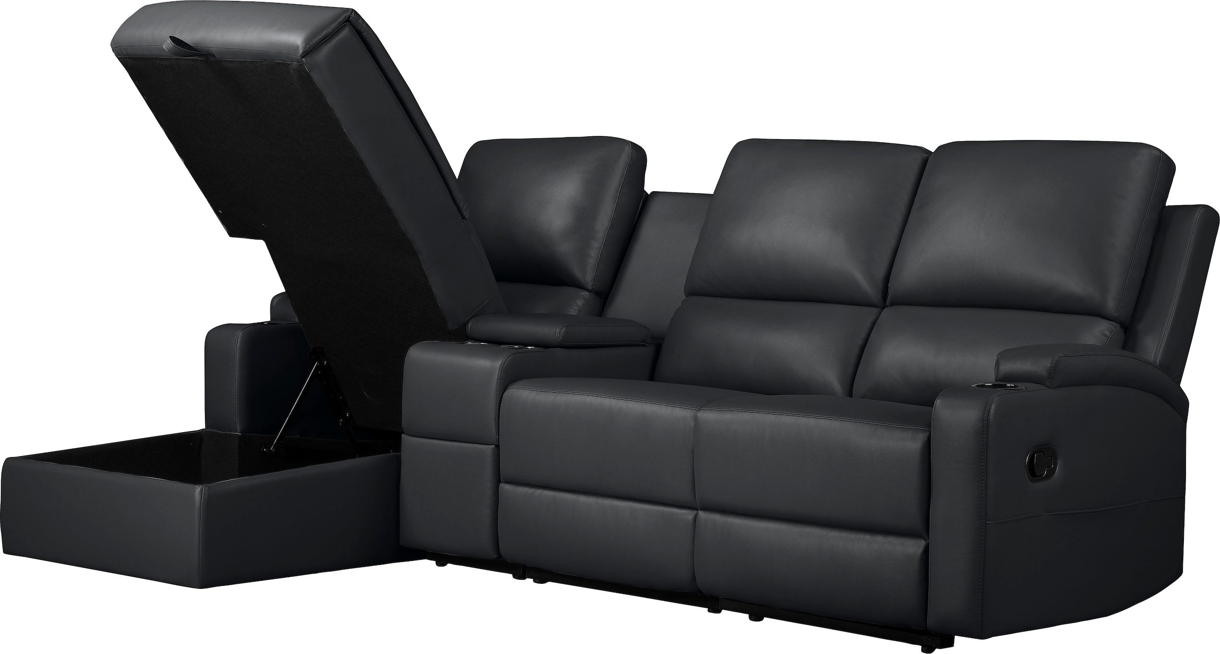 Home affaire Ecksofa »Napori Multimediasofa, 3er Kinosessel XXL, L-Form,«, Kinosofa mit Relaxfunktion, Getränkehalter, Staufach und Staukasten