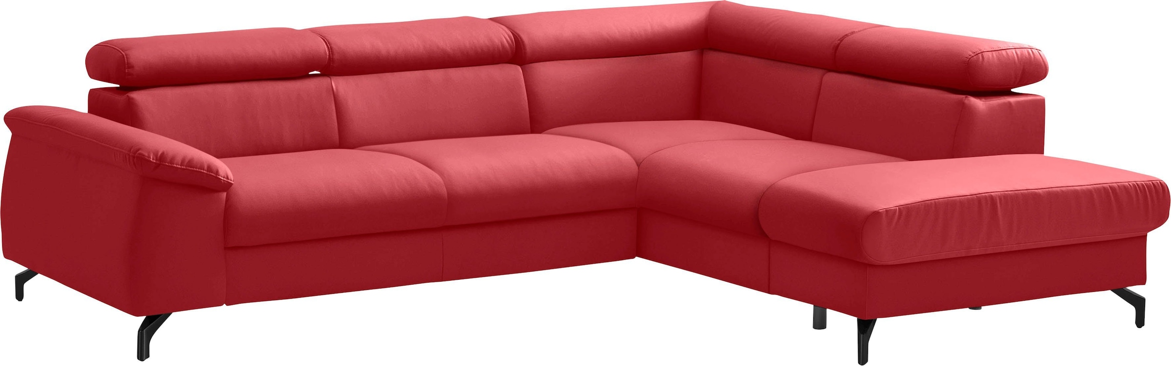 COTTA Polstergarnitur »Komaris L-Form«, (Set), Set bestehend aus: Ecksofa mit Kopfteilverstellung & Hocker