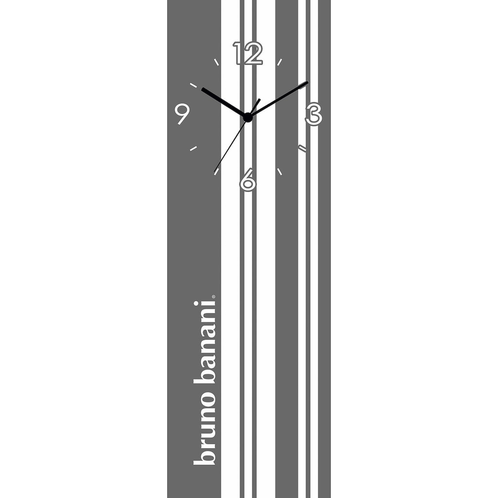 Bruno Banani Wanduhr »Stripes auf Glas«, analog, 20 cm