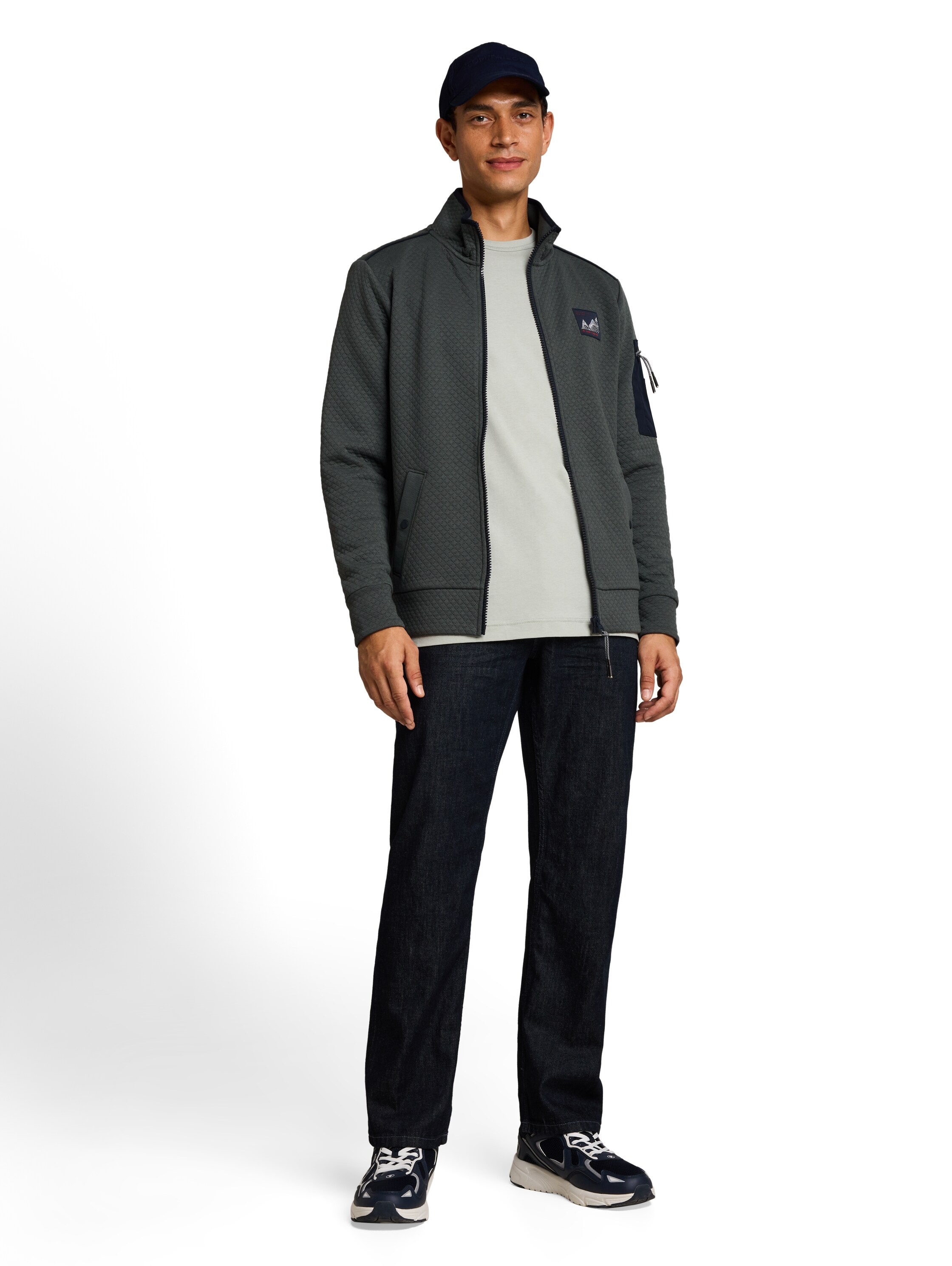 TOM TAILOR Sweatjacke Praktischer Stehkragen mit Reißverschluss / Sportiver Look