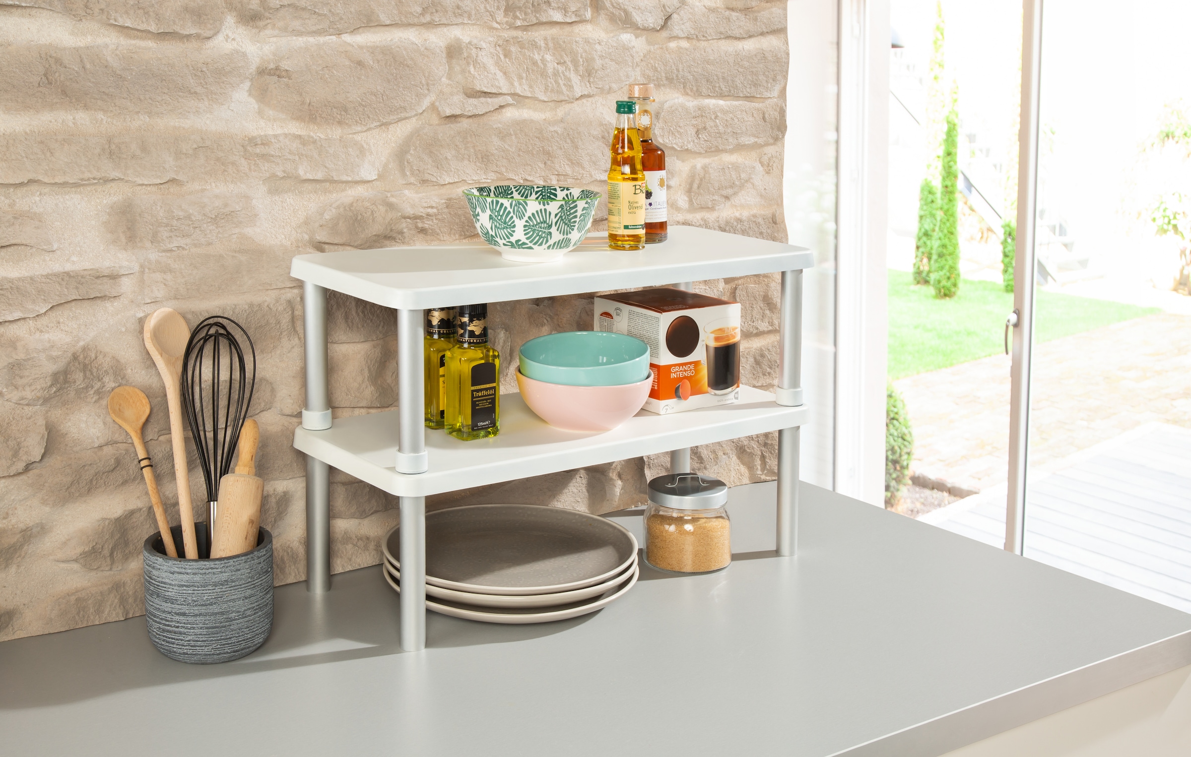 Ruco Küchenregal 2 Etagen, Aluminium/Kunststoff