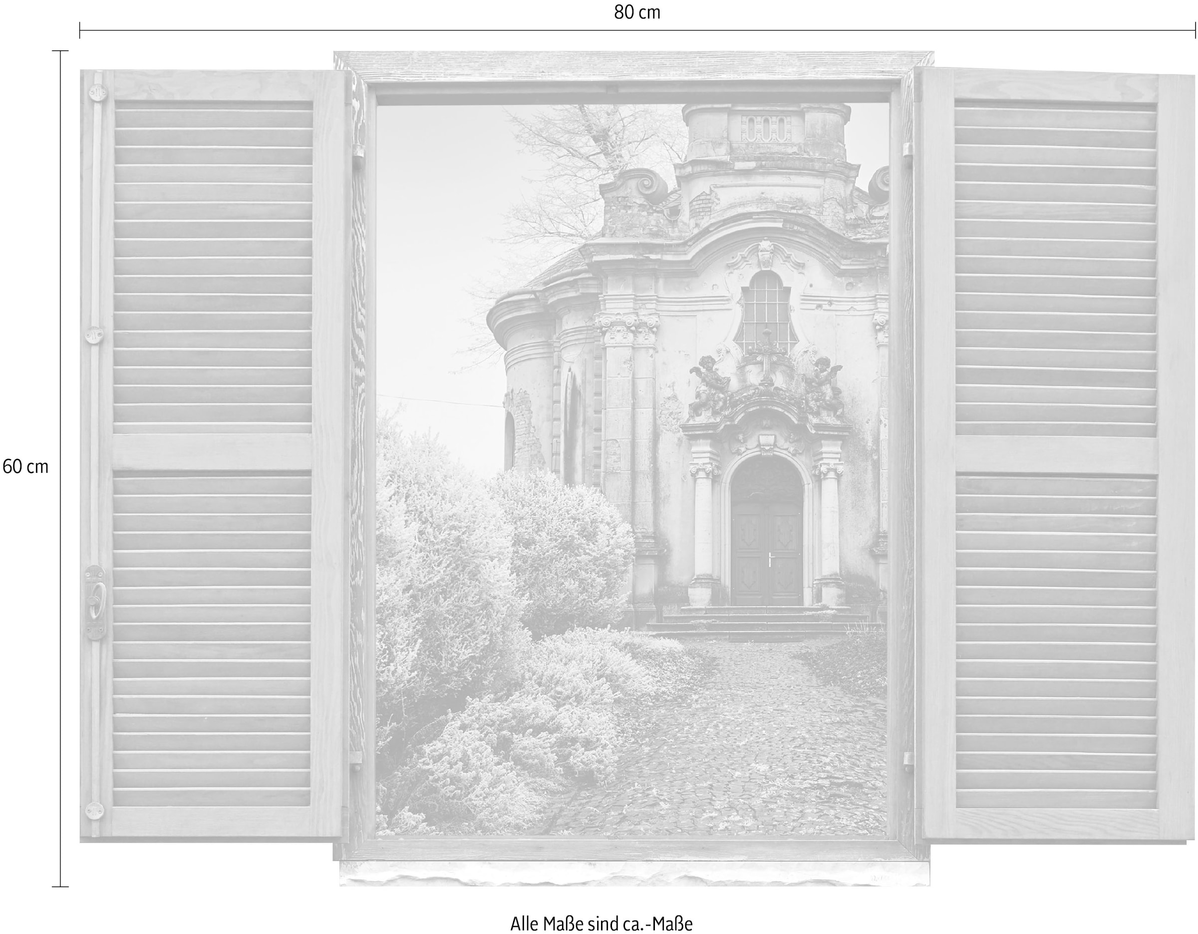 queence Wandtattoo »Haus«, (1 St.), Wandsticker, Wandbild, selbstklebend, 3D, Fenster