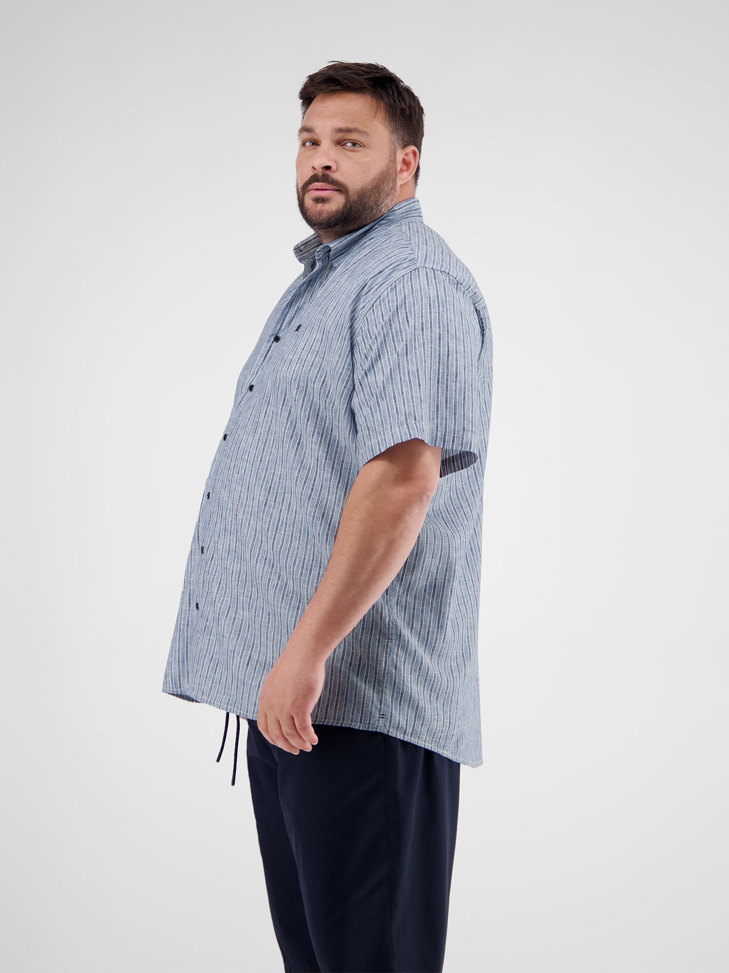 LERROS Kurzarmhemd »Gestreiftes Herrenhemd in Großen Größen«