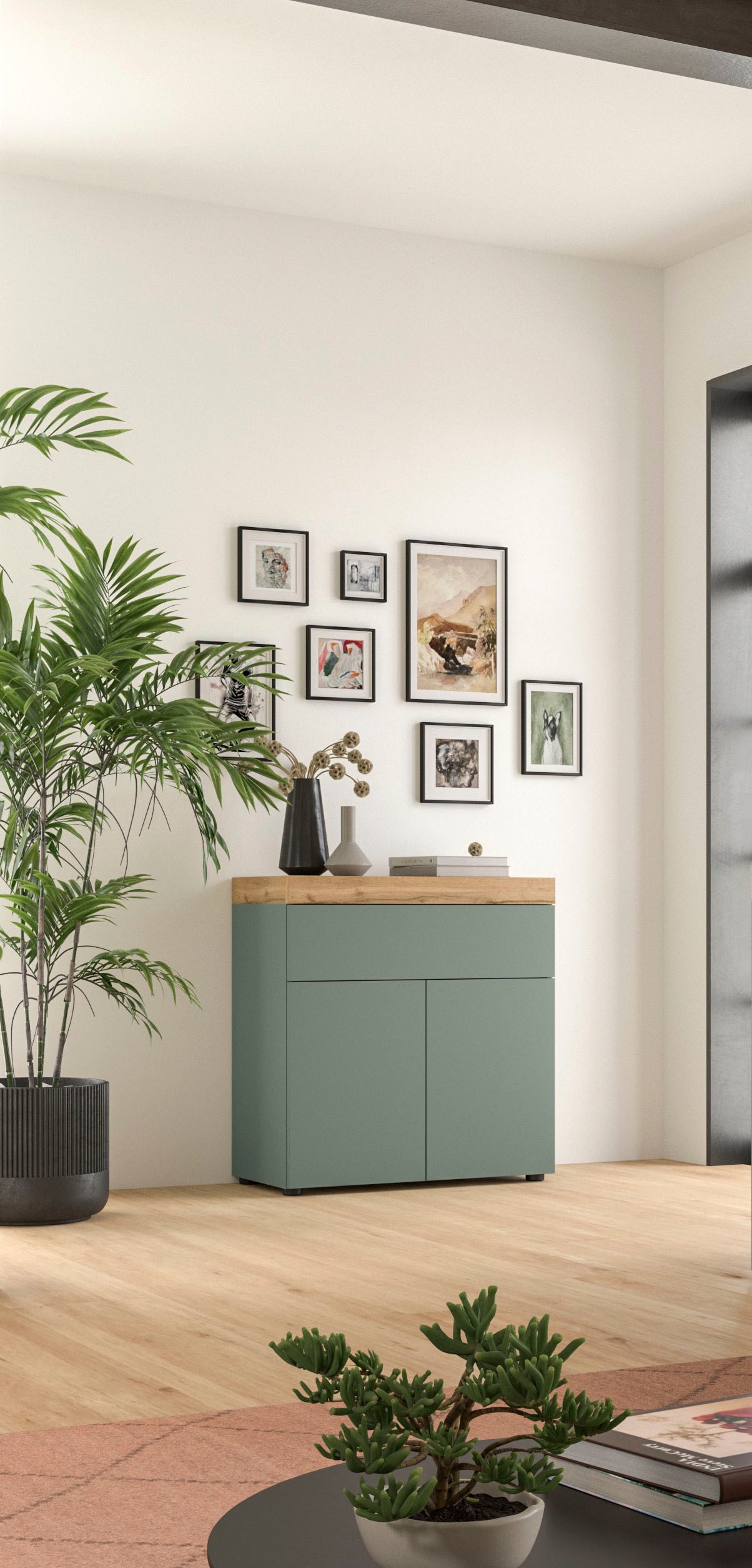 OTTO home Kommode »MAMBO, TOPSELLER!, Breite 77cm, 2 Türen, 1 Schubkasten, push-2-open« 2 farbige Ausführung, in verschiedenen Farben erhältlich, 1 Stk. tlg. Kommode, Anrichte, Wohnzimmer, Schlafzimmer