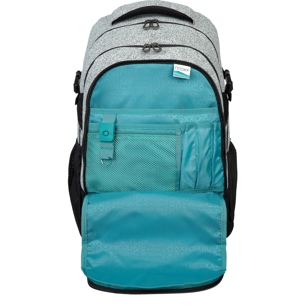 neoxx Schulrucksack »Active, Wool the World«, reflektierende Details, aus recycelten PET-Flaschen