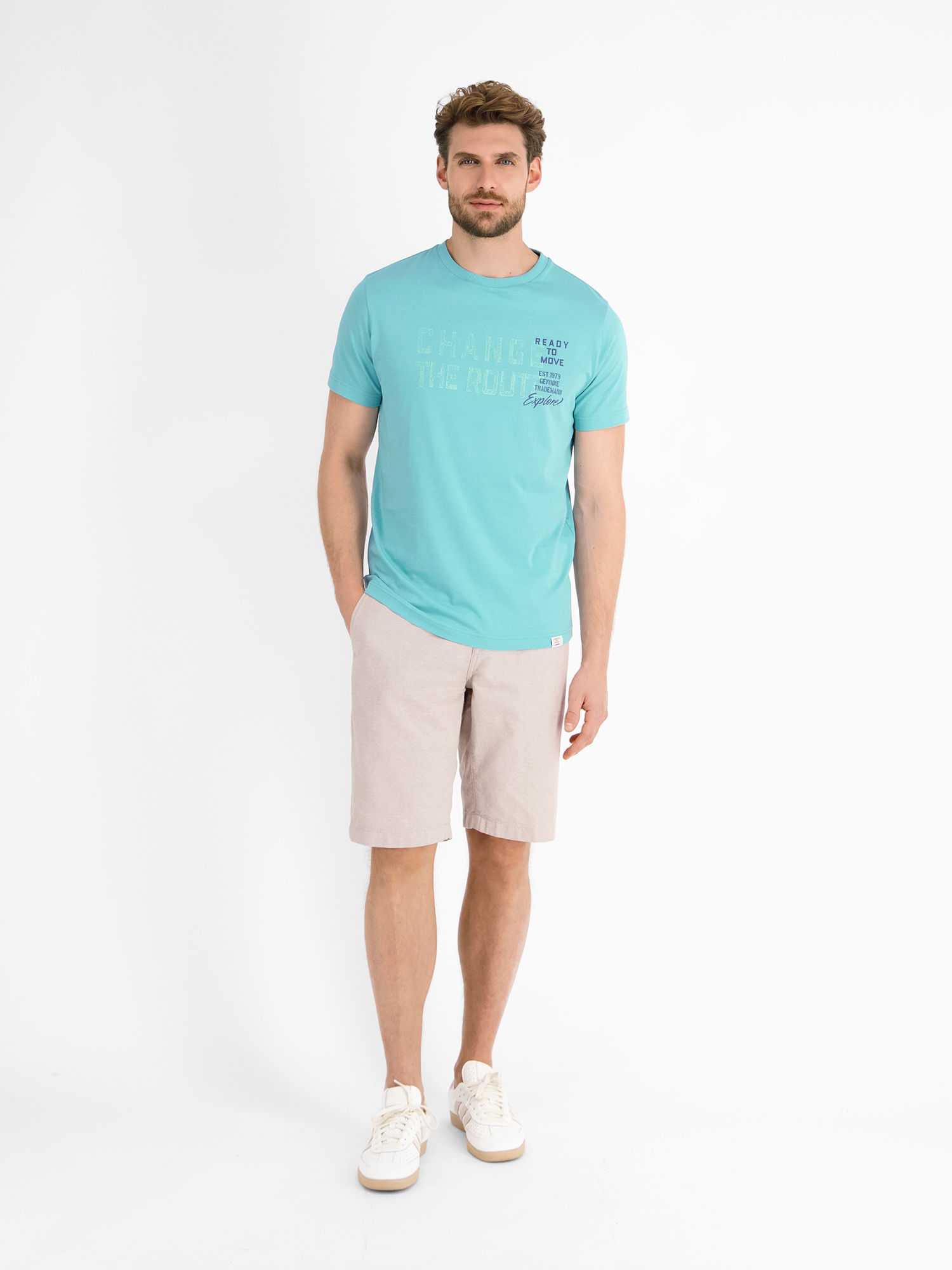LERROS T-Shirt »LERROS Unifarbenes T-Shirt mit Print«
