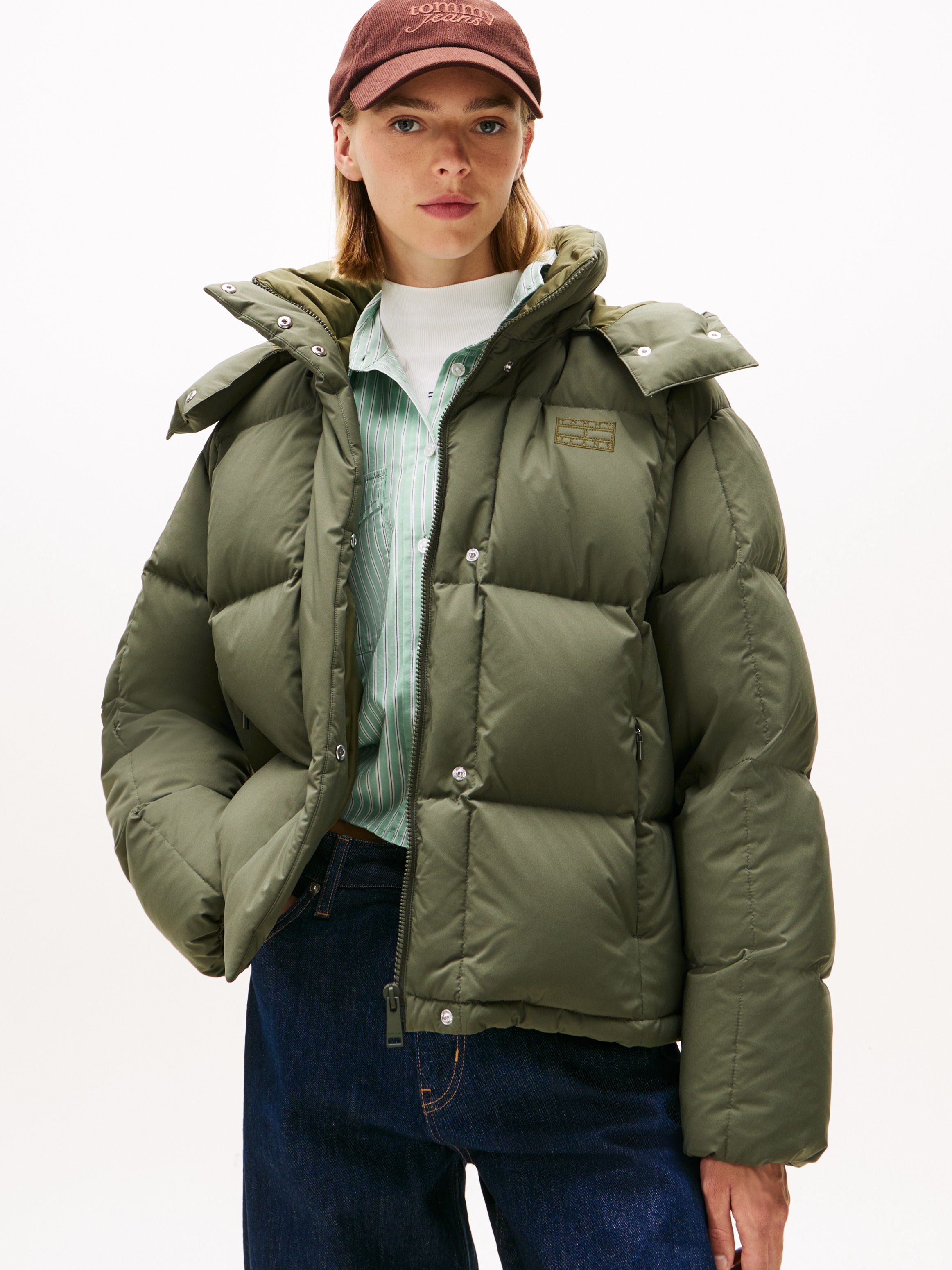Tommy Jeans Steppjacke »TJW ALASKA GRID DOWN JACKET EXT« mit Kapuze