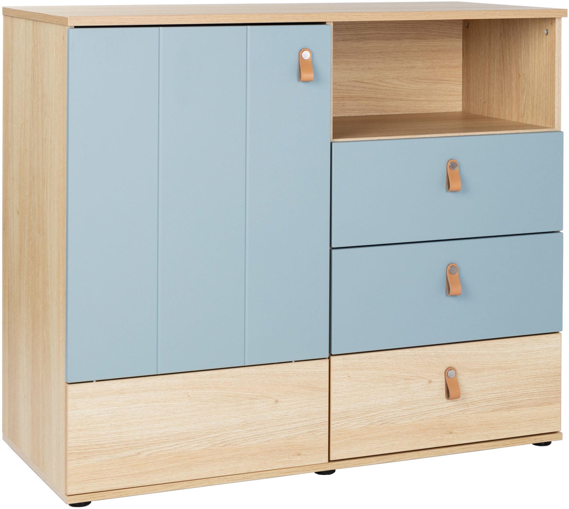 arthur berndt Babyzimmer-Komplettset »Babyzimmer-Set »Roofy« 3-teilig mit 2-türigem Kleiderschrank«, (Set, 3 tlg., Babymöbel-Set »Roofy« Kleiderschrank,Kinderbett+Wickelkommode)