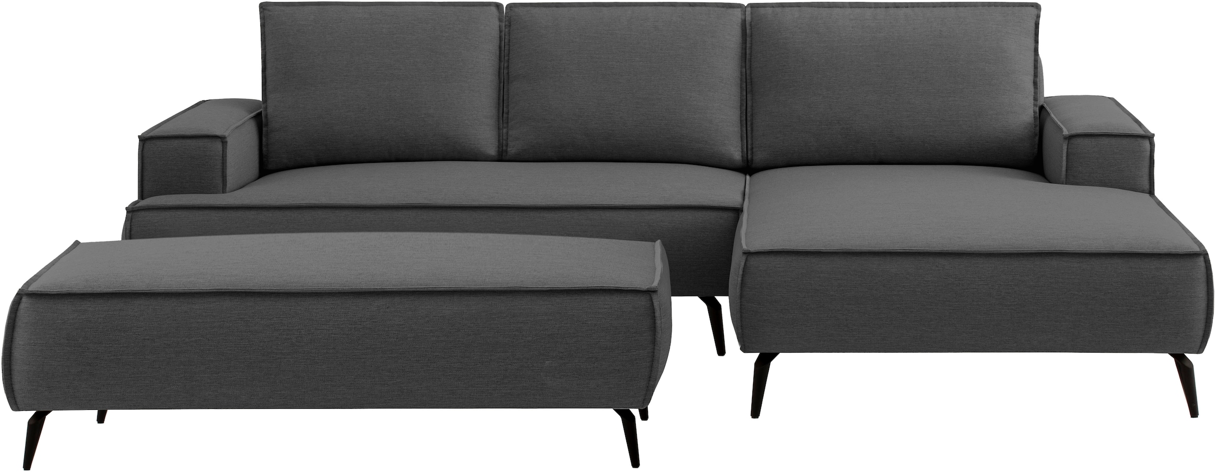 Home affaire Sitzgruppe »TVINNU, Polsterecke L-Form, Schlaffunktion, mit Hocker« Set, 2 Stk. tlg. Set, stellbar zum Schlafsofa (Krokodilverbinder)
