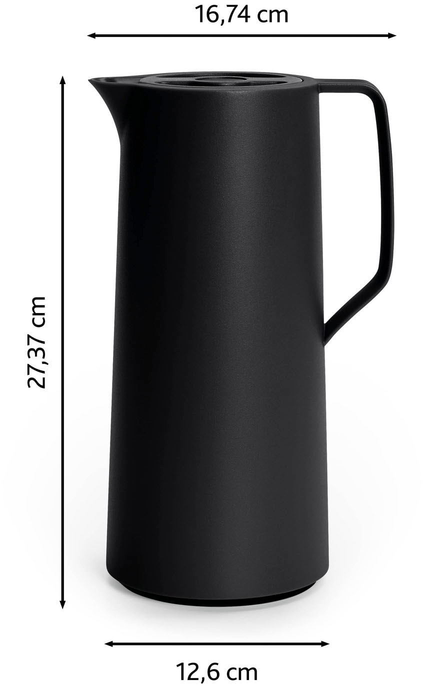 Emsa Isolierkanne »Motiva in modernem Design, 100% auslaufsicher, Made in Germany« 1 l doppelwandiger Glasisolierkolben, bis zu 12h warm/24h kalt,  Quick-Press-Deckel, Einhandbedienung, ergonomischer Schraubdeckel