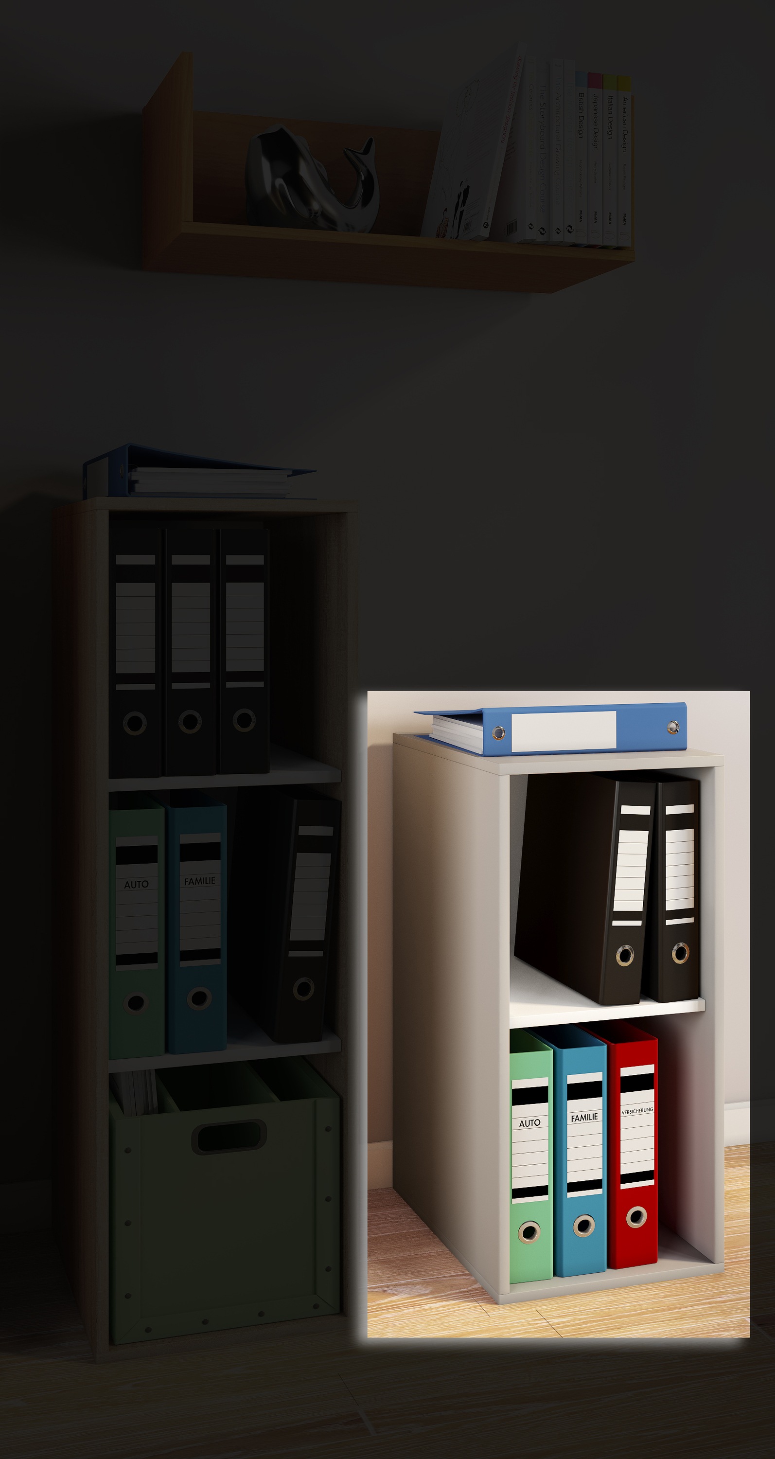 VCM Bücherregal »Holz Büro Regal Bücher Ordner Aktenregal Lona l 2f«