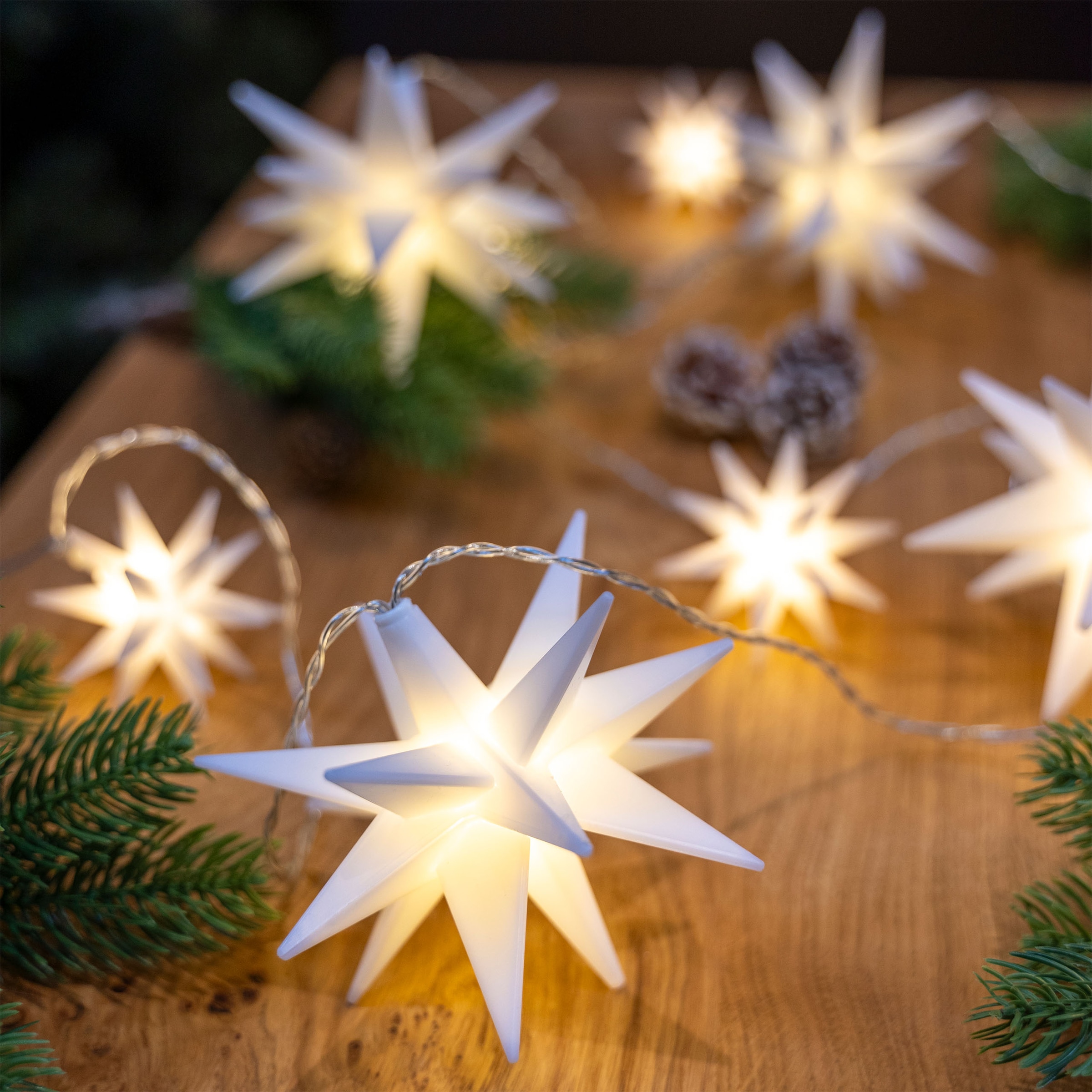 my home LED-Lichterkette »Belya« 10 Stk.-flammig mit Fernbedienung, einfache Änderung der Funktionen, warmweiß