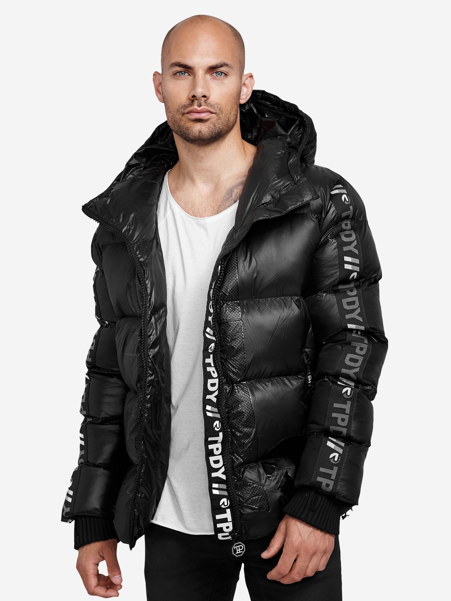 trueprodigy Winterjacke »Logan Gesteppte Puffer Jacket mit Logo« mit Kapuze