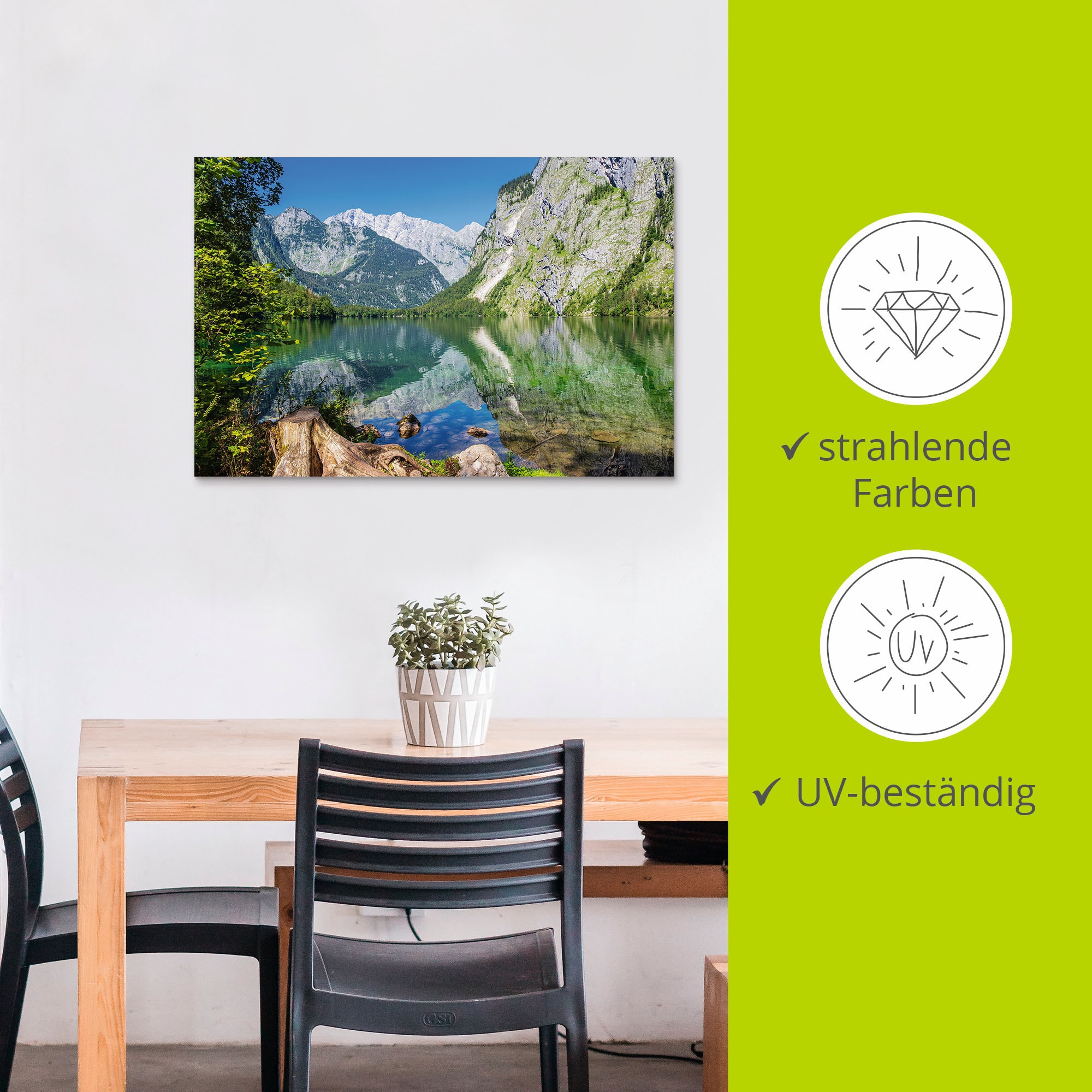 Artland Wandbild »Obersee Berchtesgadener Land in Bayern«, Berge & Alpenbilder, (1 St.), als Alubild, Outdoorbild, Wandaufkleber in verschied. Größen