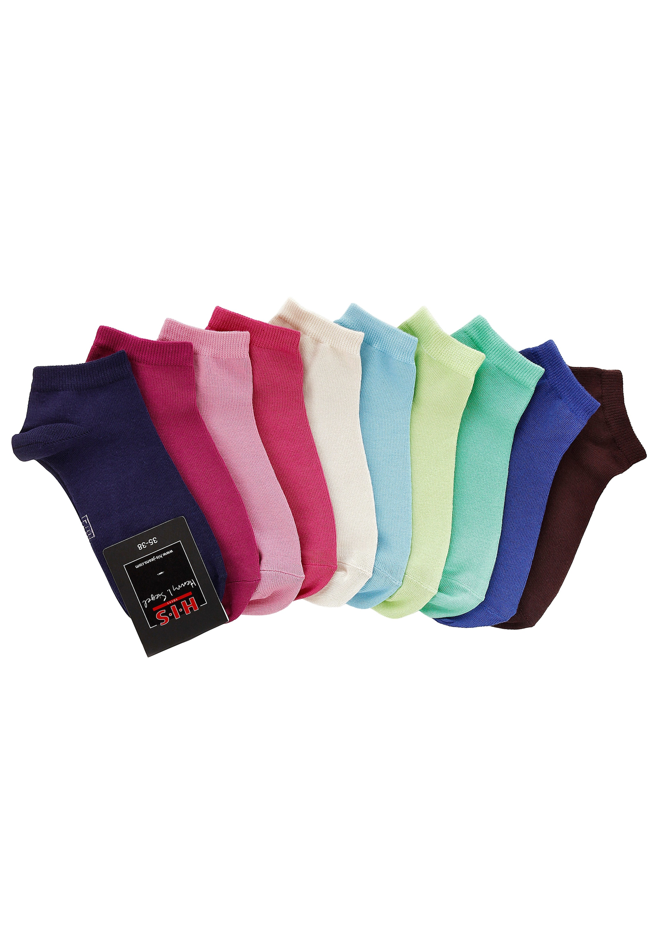 H.I.S Kurzsocken, (10 Paar), Spitze ♕ verstärkter Ferse und bei mit