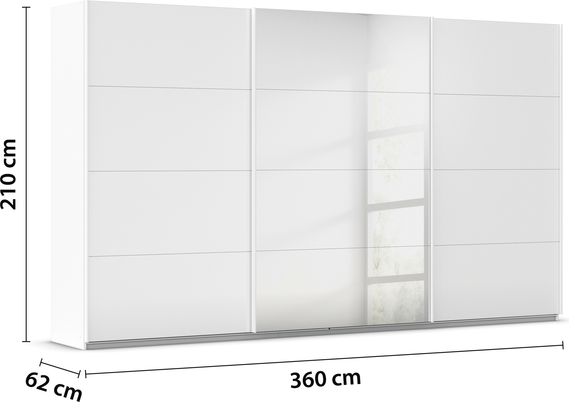 rauch Schwebetürenschrank »Kleiderschrank Kleiderschränke Schrank Garderobe AGORDO mit Glasfront«, durchdachte Innenausstattung, in 4 Breiten und 2 Höhen MADE IN GERMANY