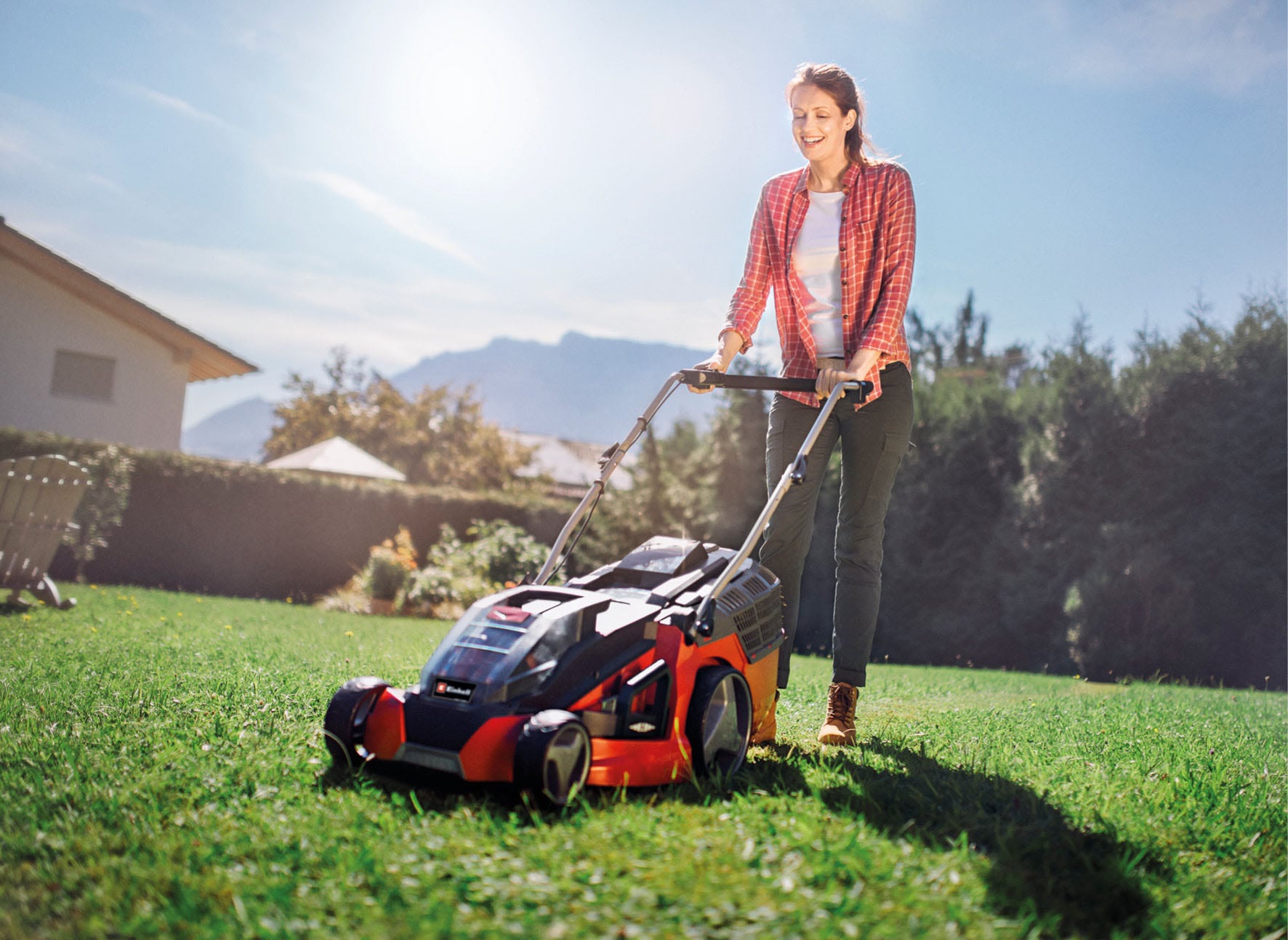 Einhell Akkurasenmäher »GE-CM 43 Li M Kit (2x4,0Ah)« mit Mulchkeil, 2 Akkus 18V/4Ah und 2 Ladegeräten