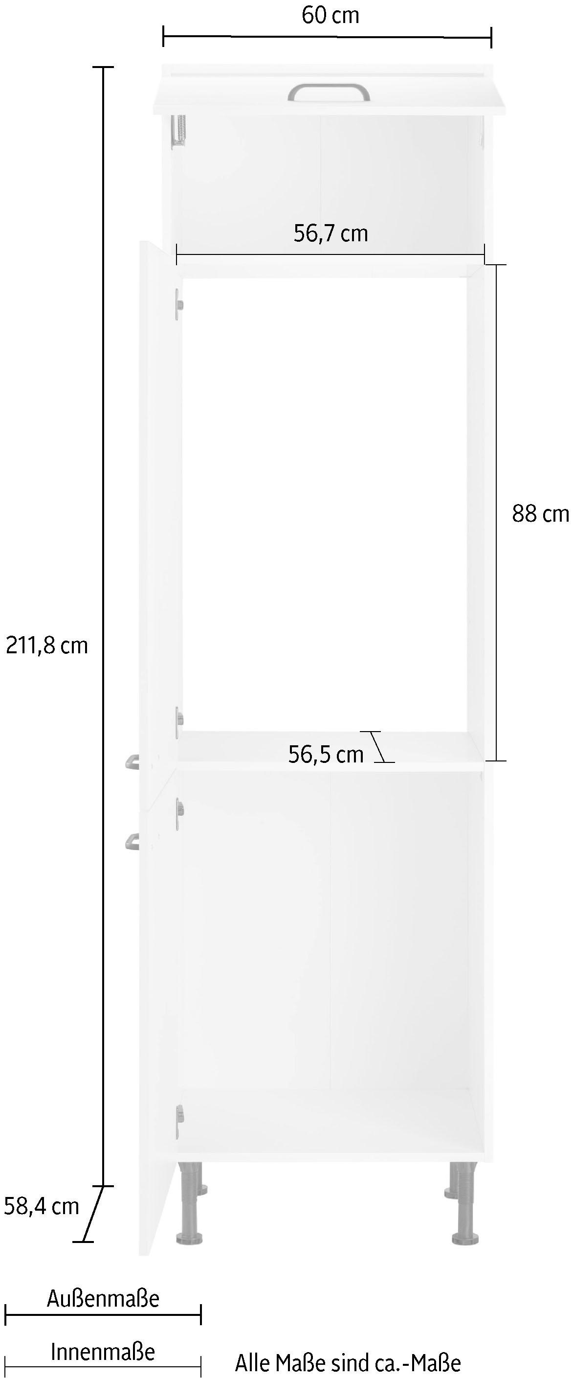 OPTIFIT Kühlumbauschrank »Elga«, mit Soft-Close-Funktion, höhenverstellbaren Füßen, Breite 60 cm