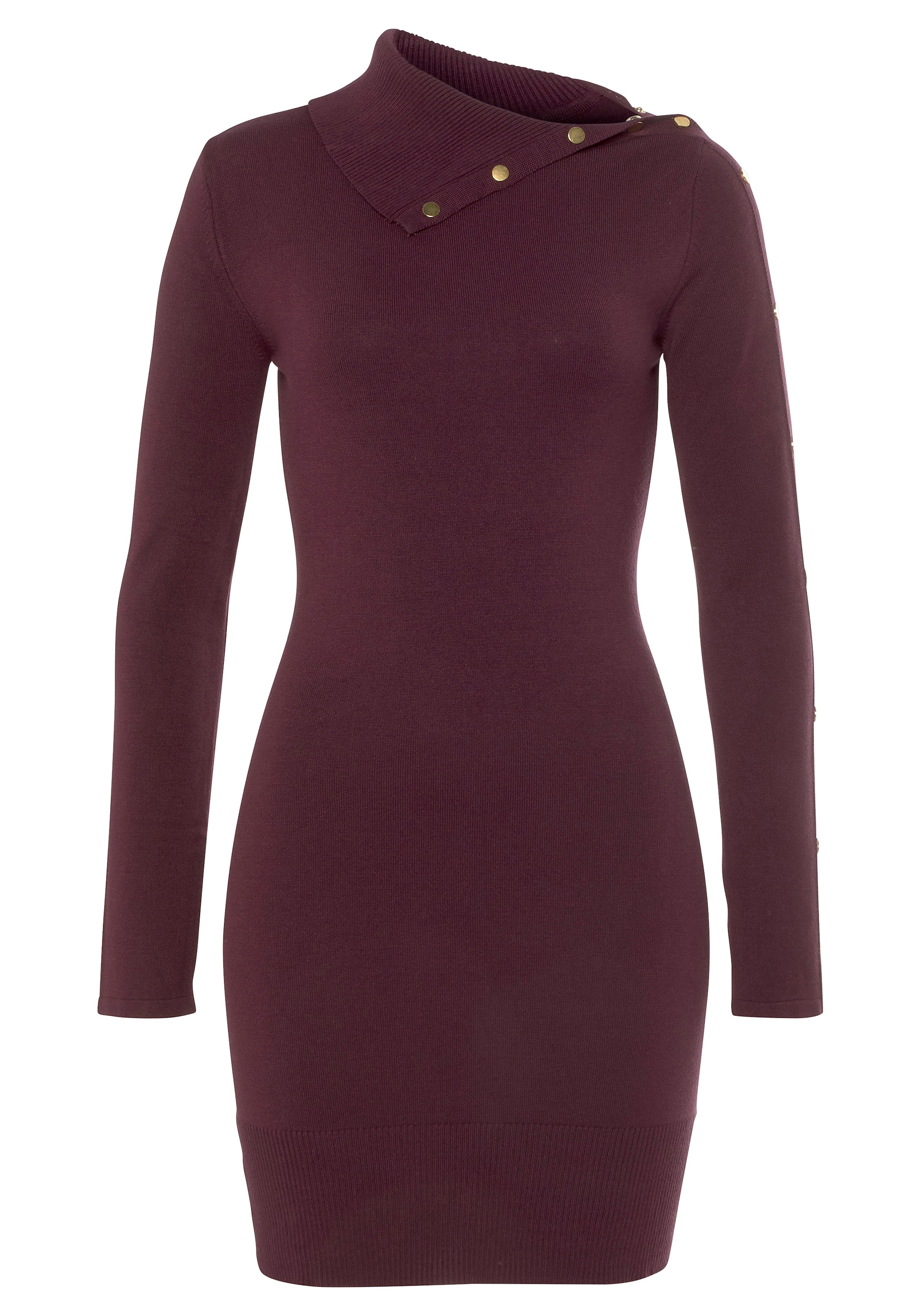 Melrose Strickkleid, festlich, aus Viskosemischung, asymmetrischer Ausschnitt