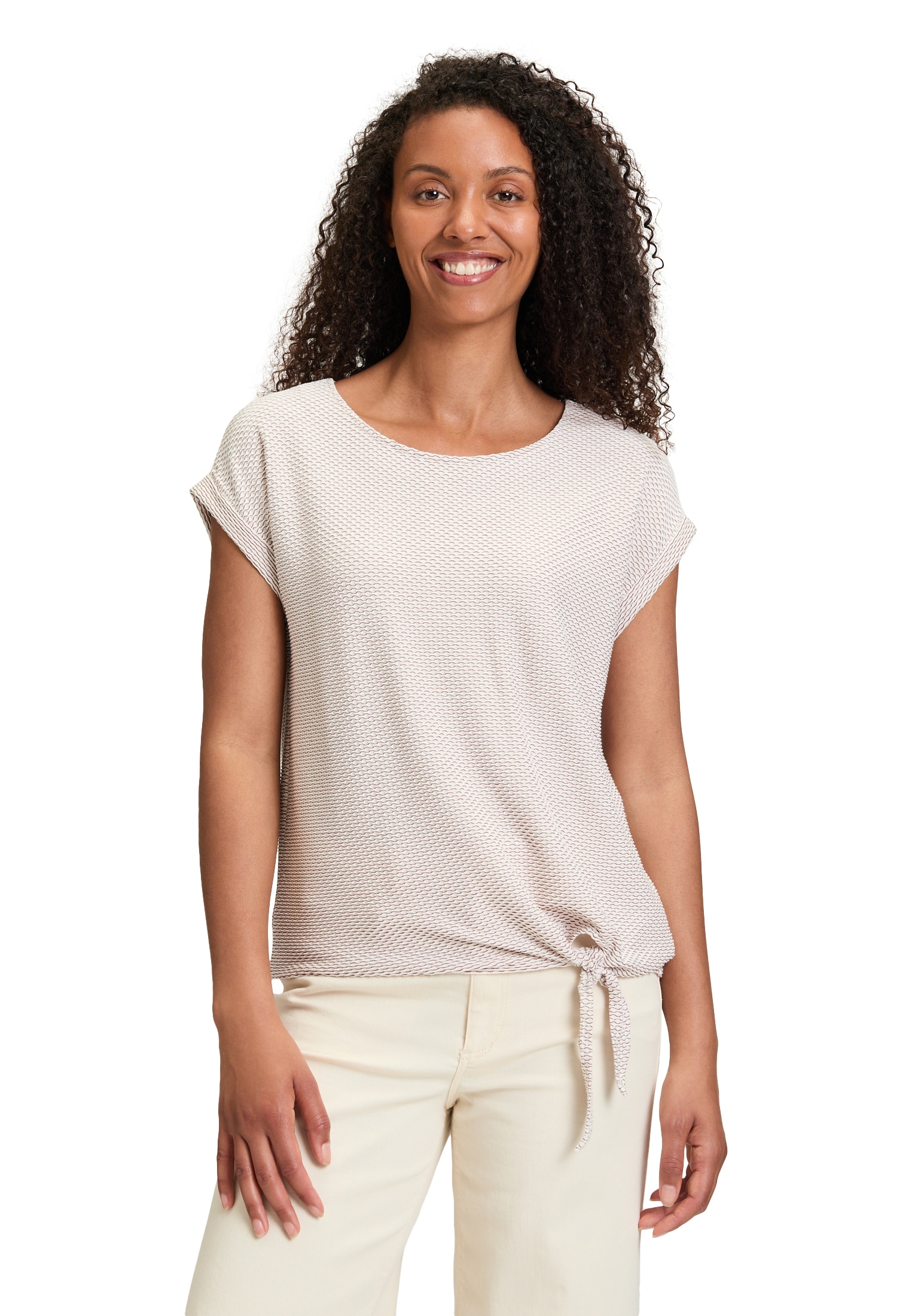 Betty&Co Kurzarmshirt »Casual-Shirt mit Wellenstruktur«