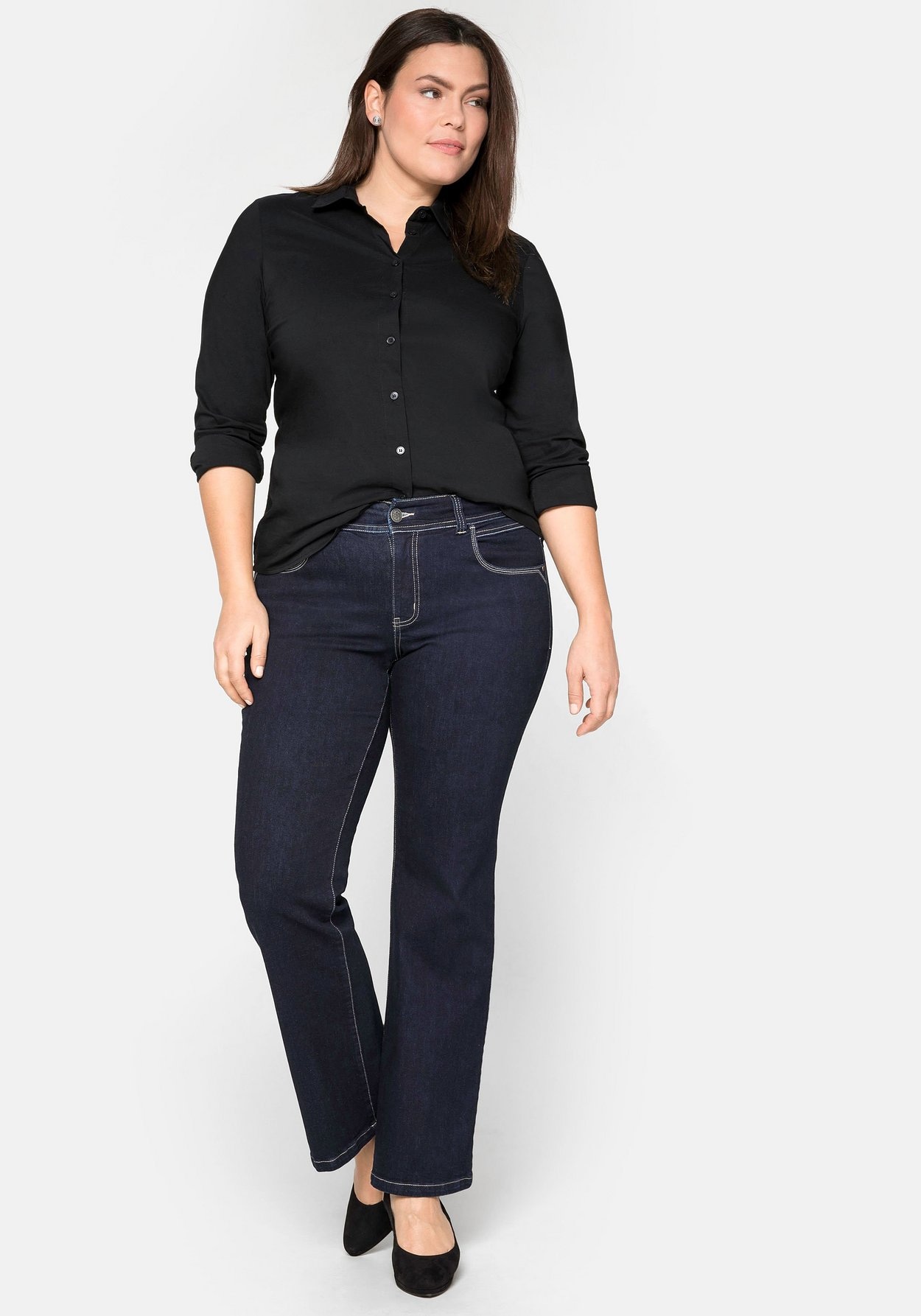 Sheego Hemdbluse »Bluse mit Stretch-Anteil«