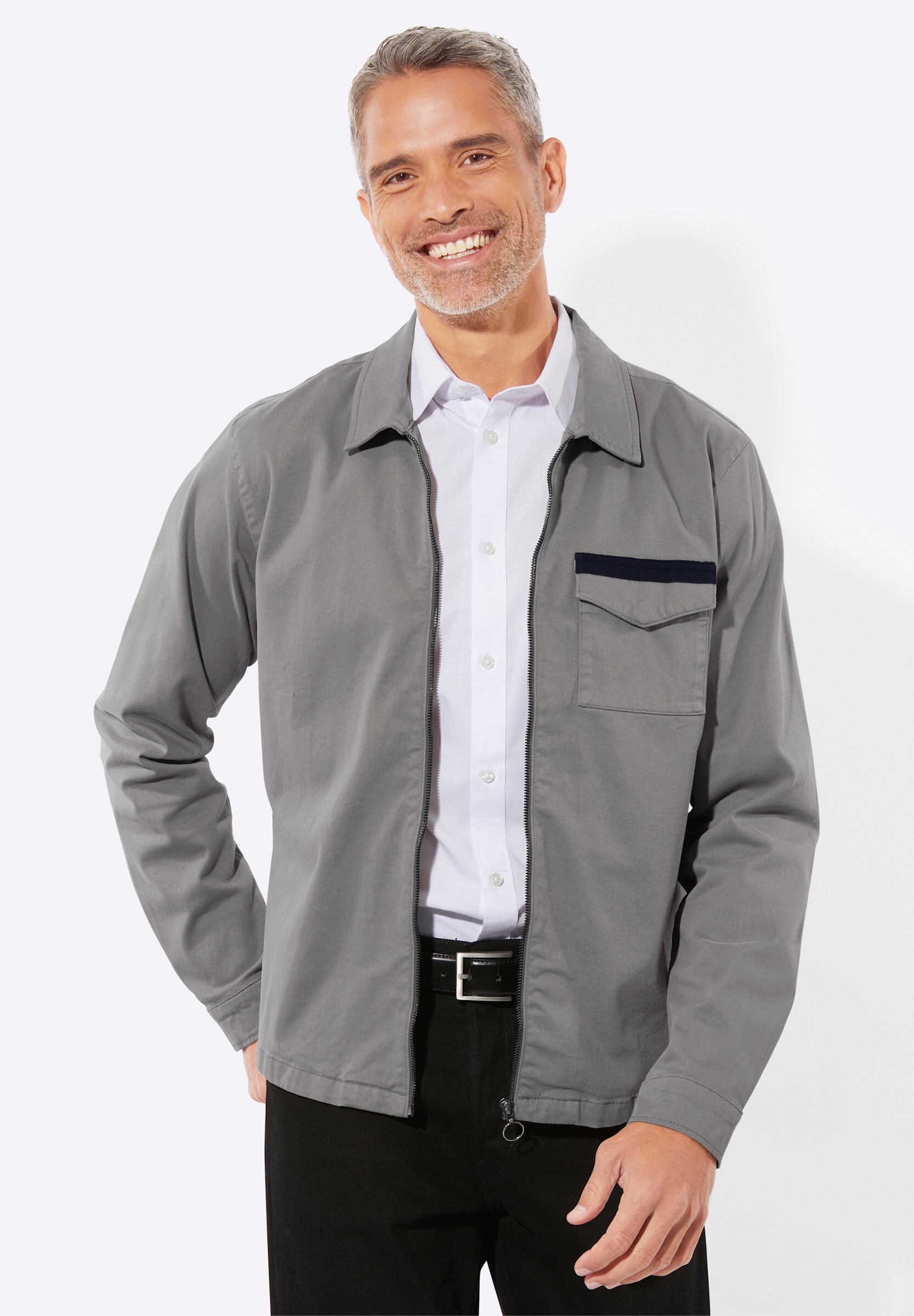 Sieh an! Jeansjacke »Twilljacke Jacke in Twill-Qualität« ohne Kapuze