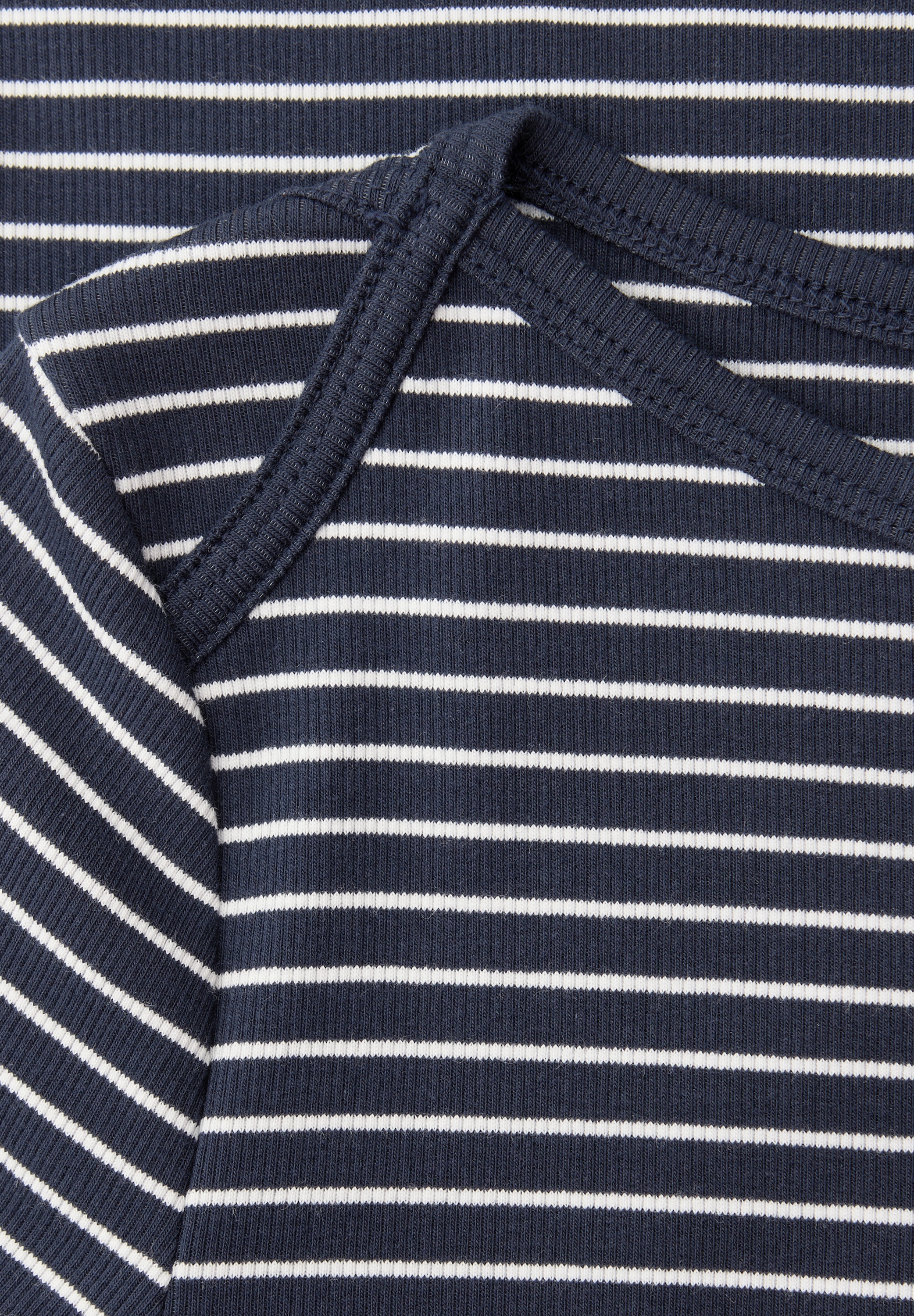 STREET ONE 3/4-Arm-Shirt mit Streifen und in Ripp-Qualität