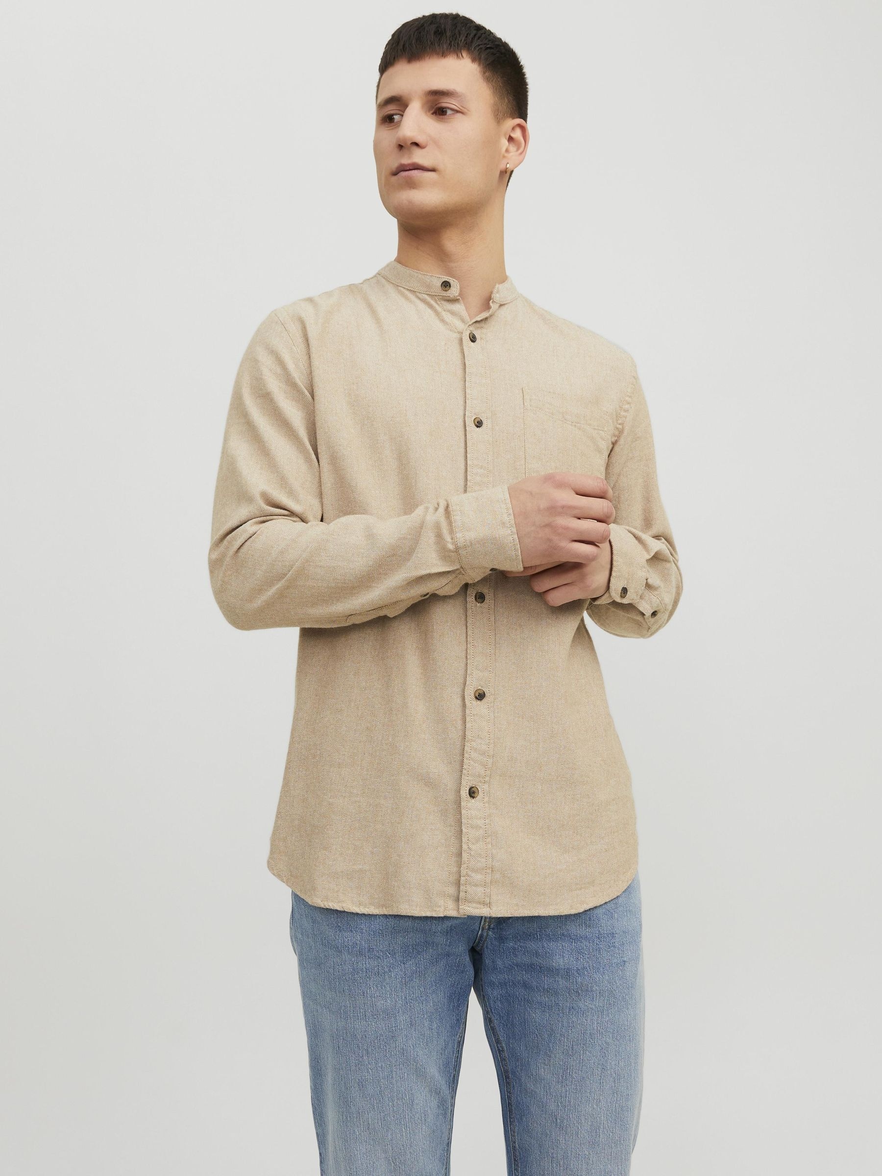 Jack & Jones Langarmhemd »JJEBAND MELANGE SHIRT LS SN«
