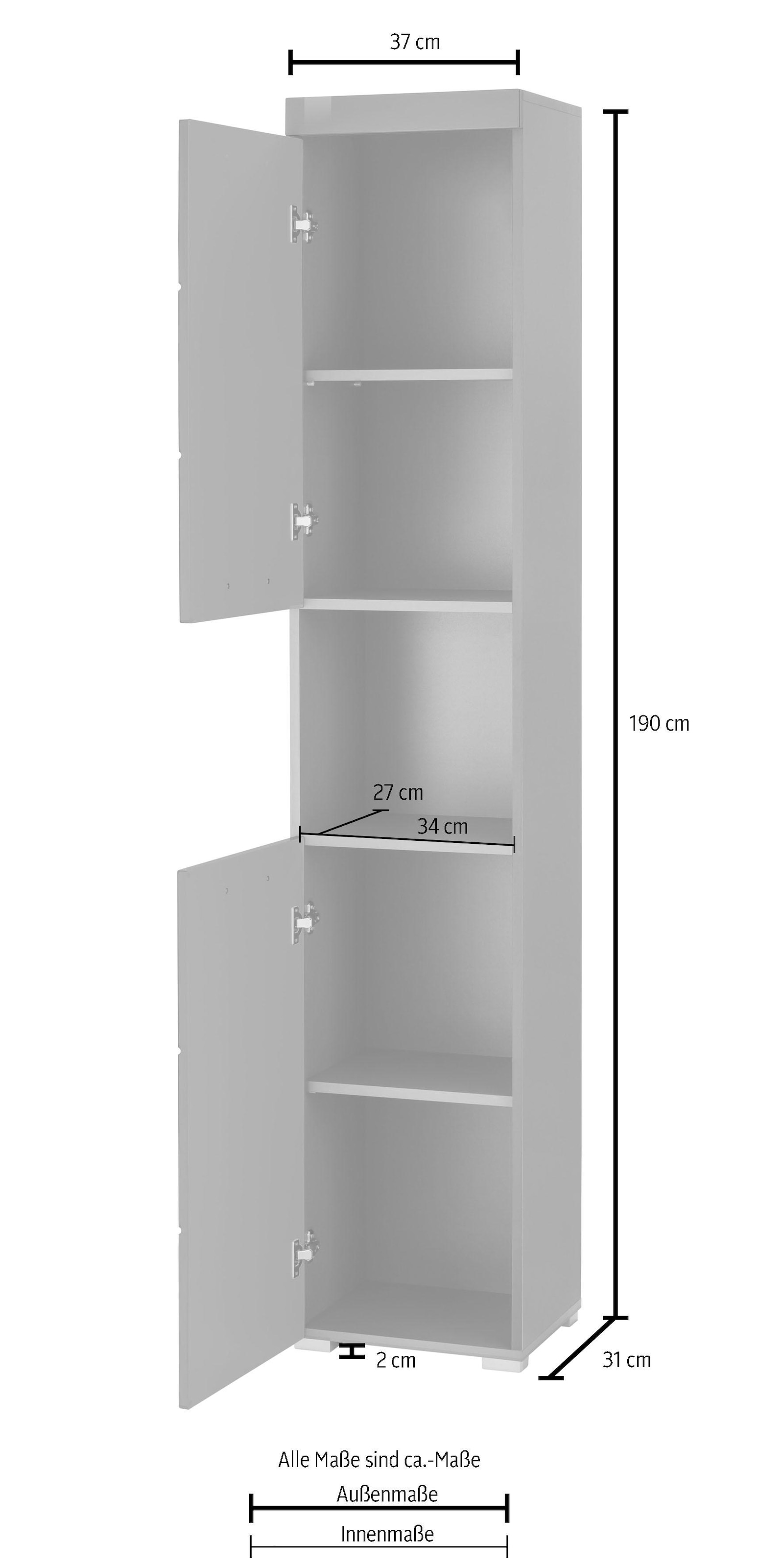 INOSIGN Hochschrank »Avena«, Höhe 190 cm, Badezimmerschrank mit 2 Türen und 1 offenen Fach