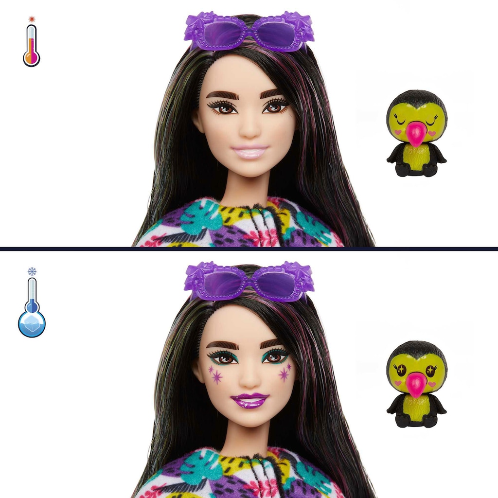 Barbie Anziehpuppe »Cutie Reveal, im Tukan-Kostüm mit Farbwechsel (Dschungel-Serie)«