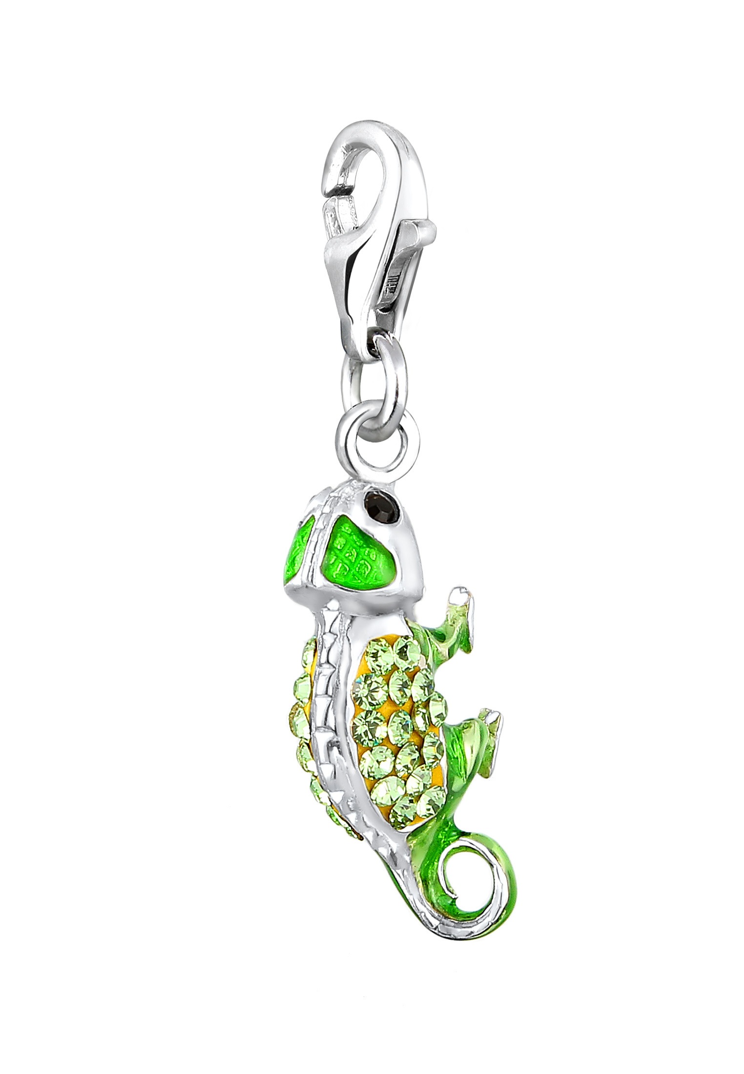 Nenalina Charm-Einhänger »Charm Chamäleon-Anhänger Kristalle 925 Silber«
