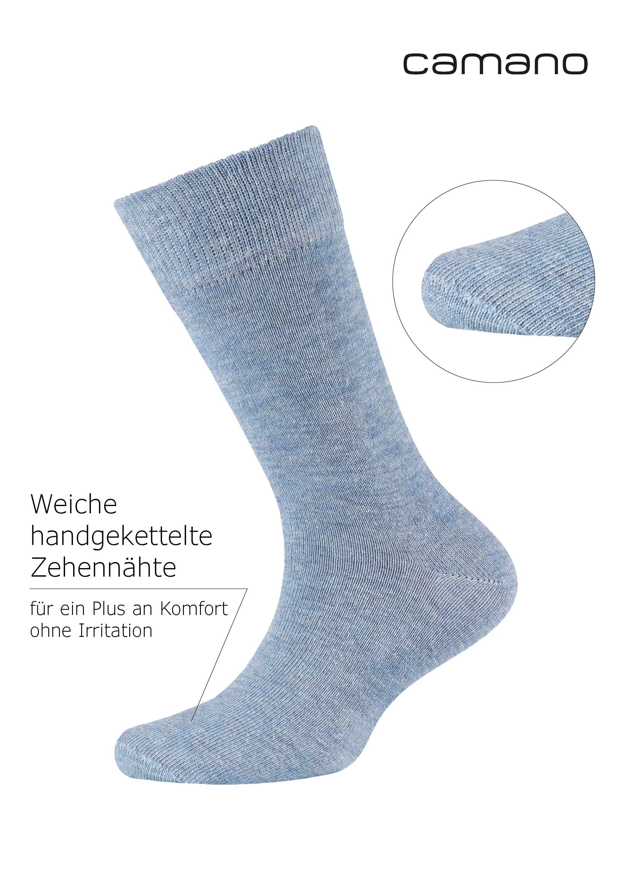 Camano Socken »ca-soft« 6 Paar,  mit Komfortbund und gepolsterten Zehen-/Fersenbereich