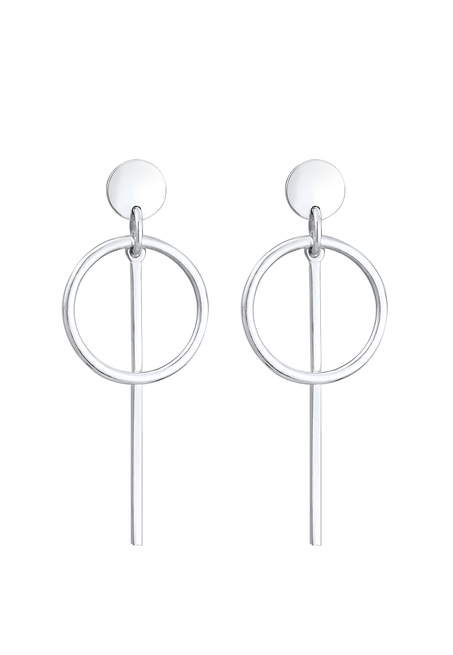 Elli Paar Ohrhänger »Ohrringe Hänger Plättchen Kreis Basic 925 Silber«